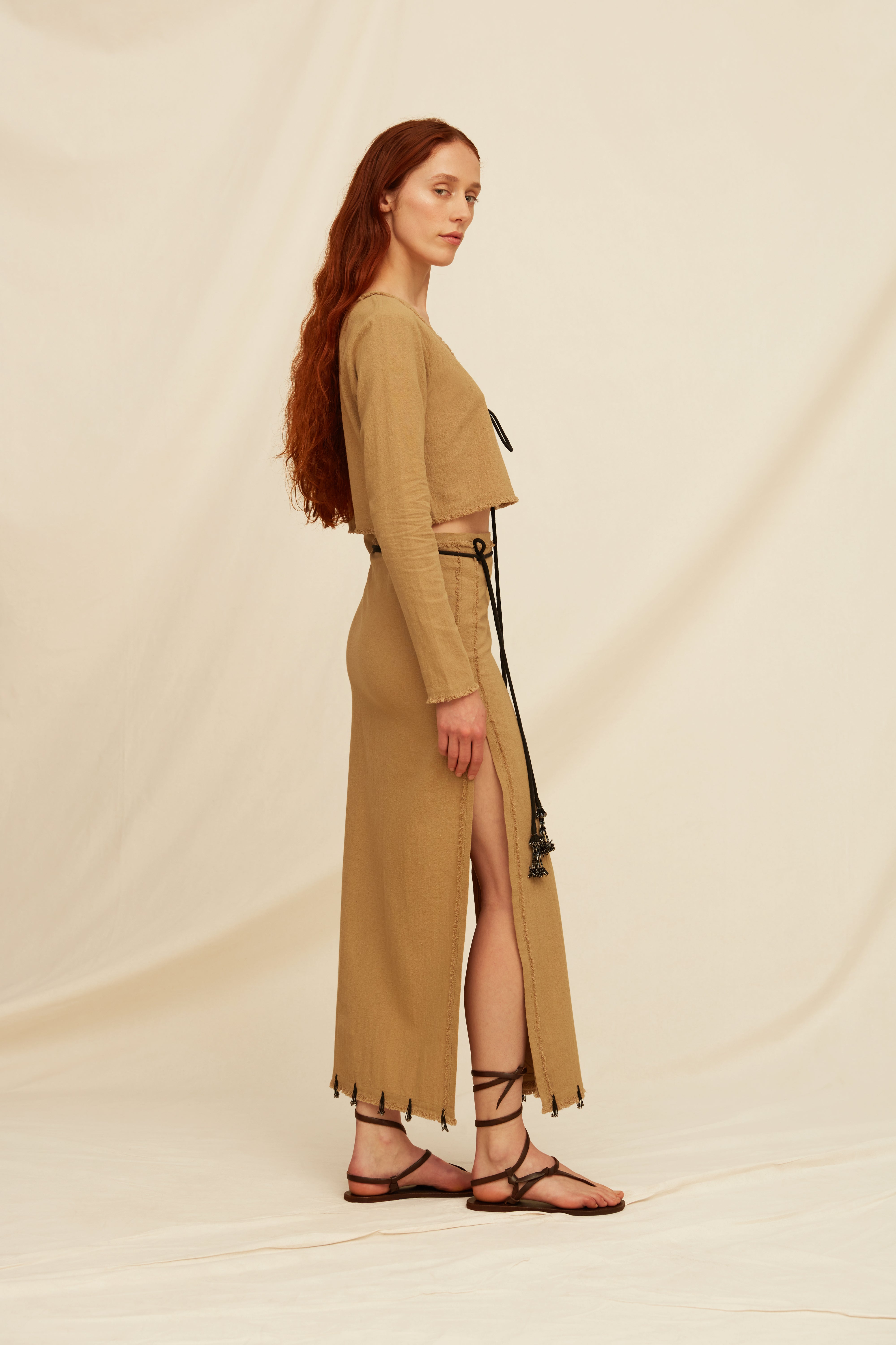 Busteek Top Artisanal Cotton - Sepia