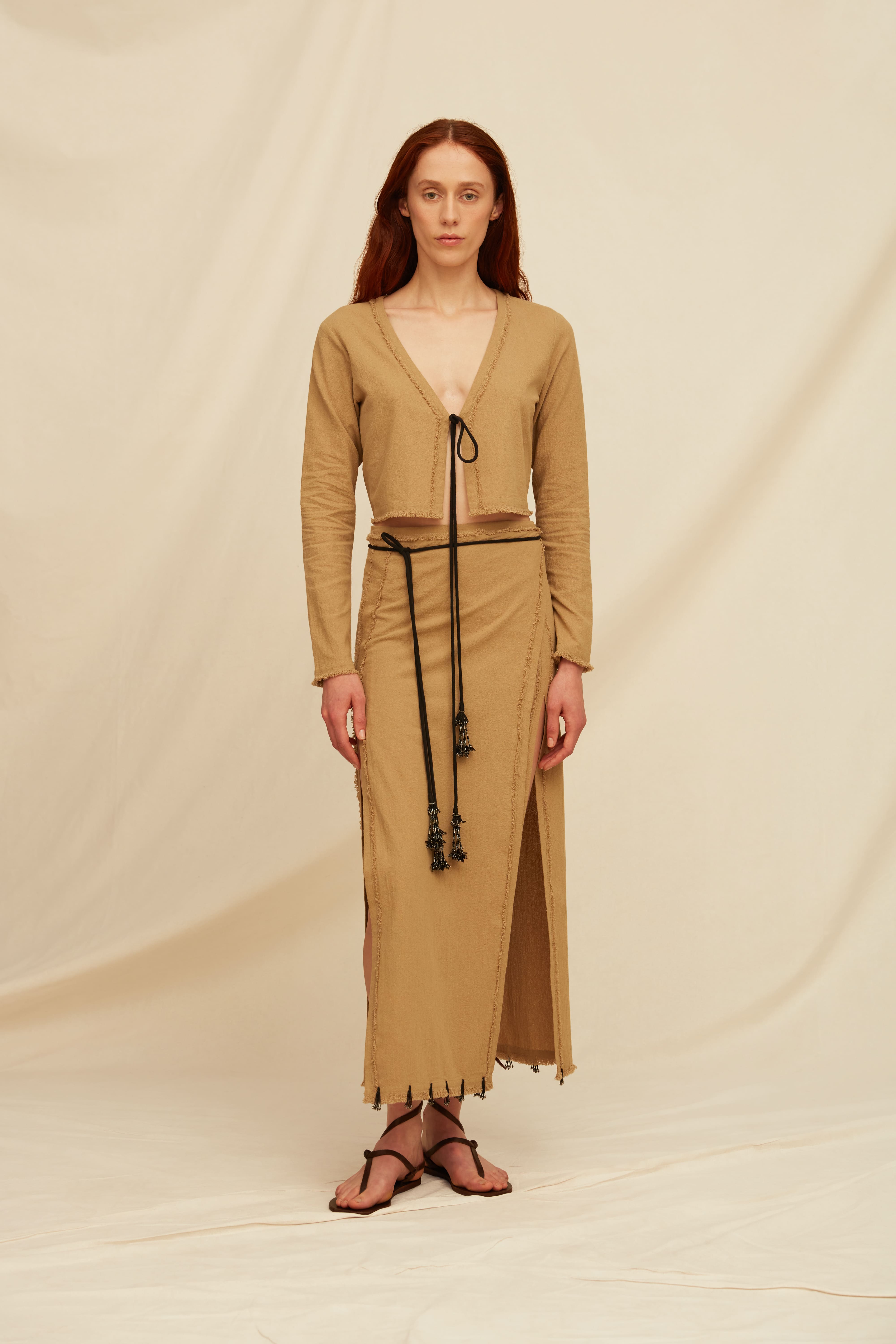 Cheejche Skirt Artisanal Cotton - Sepia