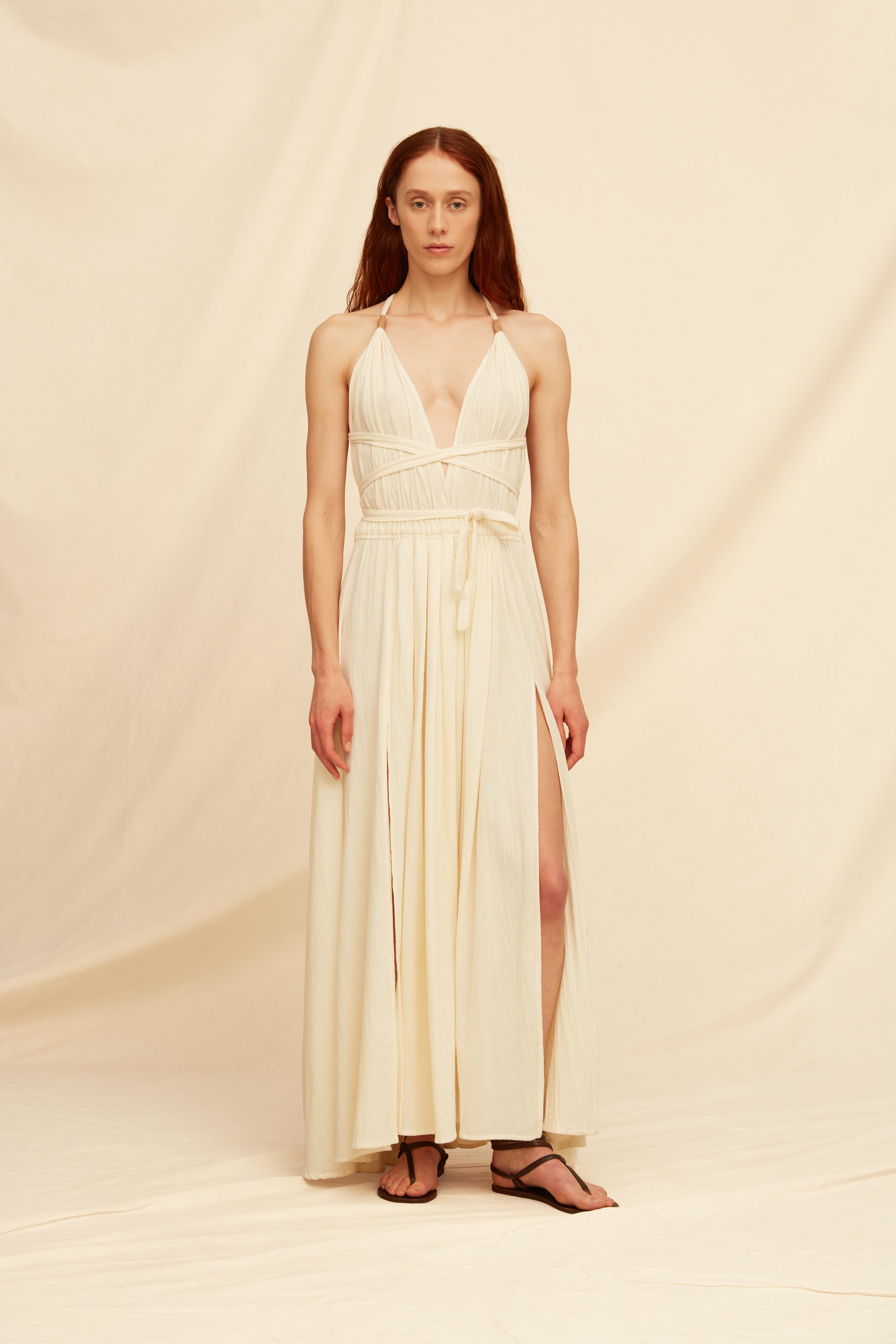 Hera Dress Artisanal Cotton - Natural