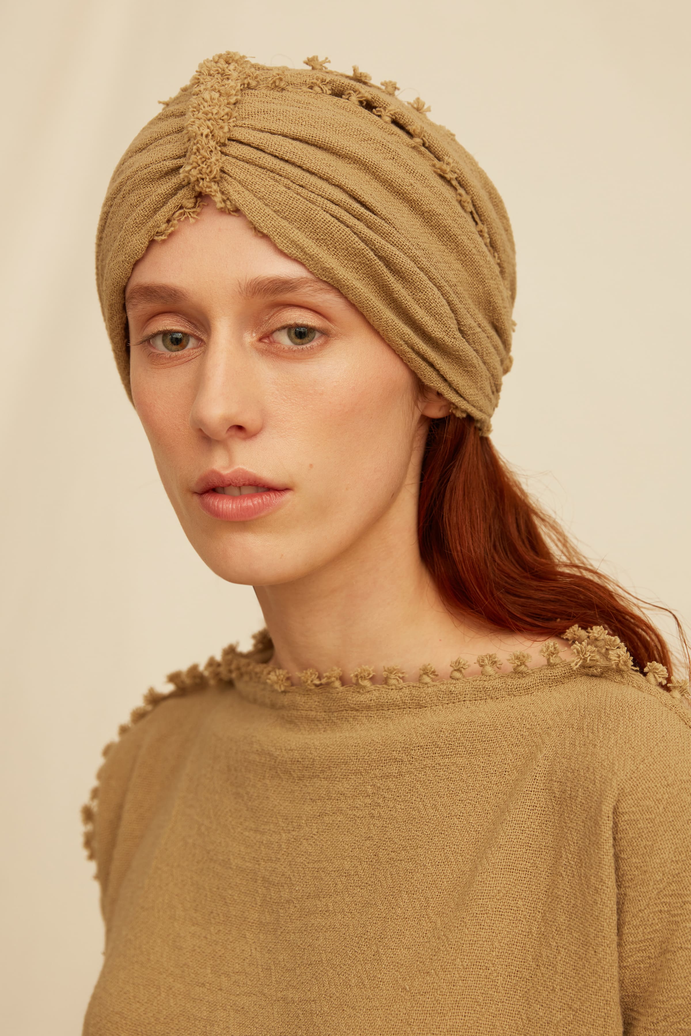 Ixcan Turban Cotton Jute - Sepia