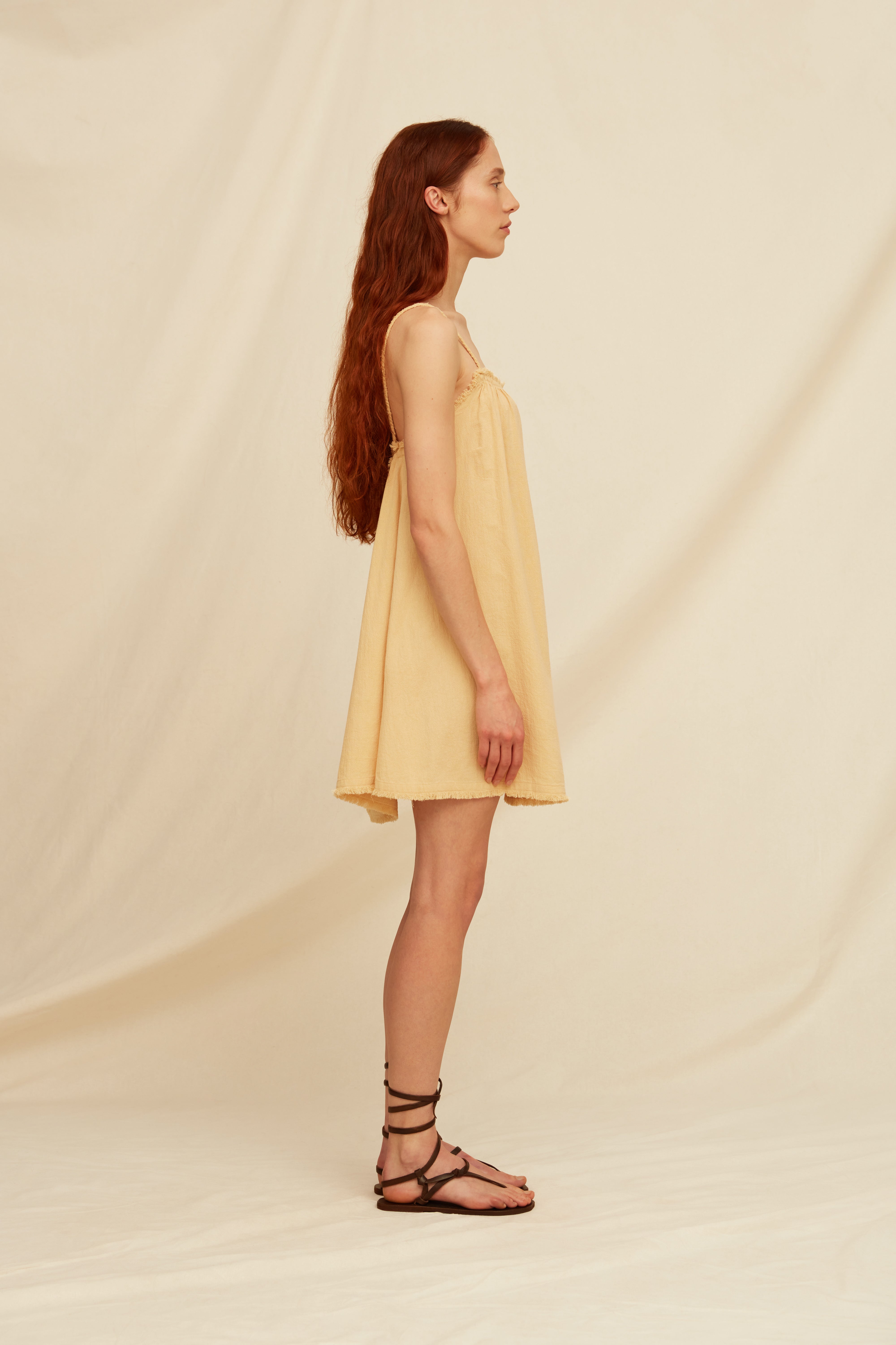 Jaalij Dress Artisanal Cotton - Straw