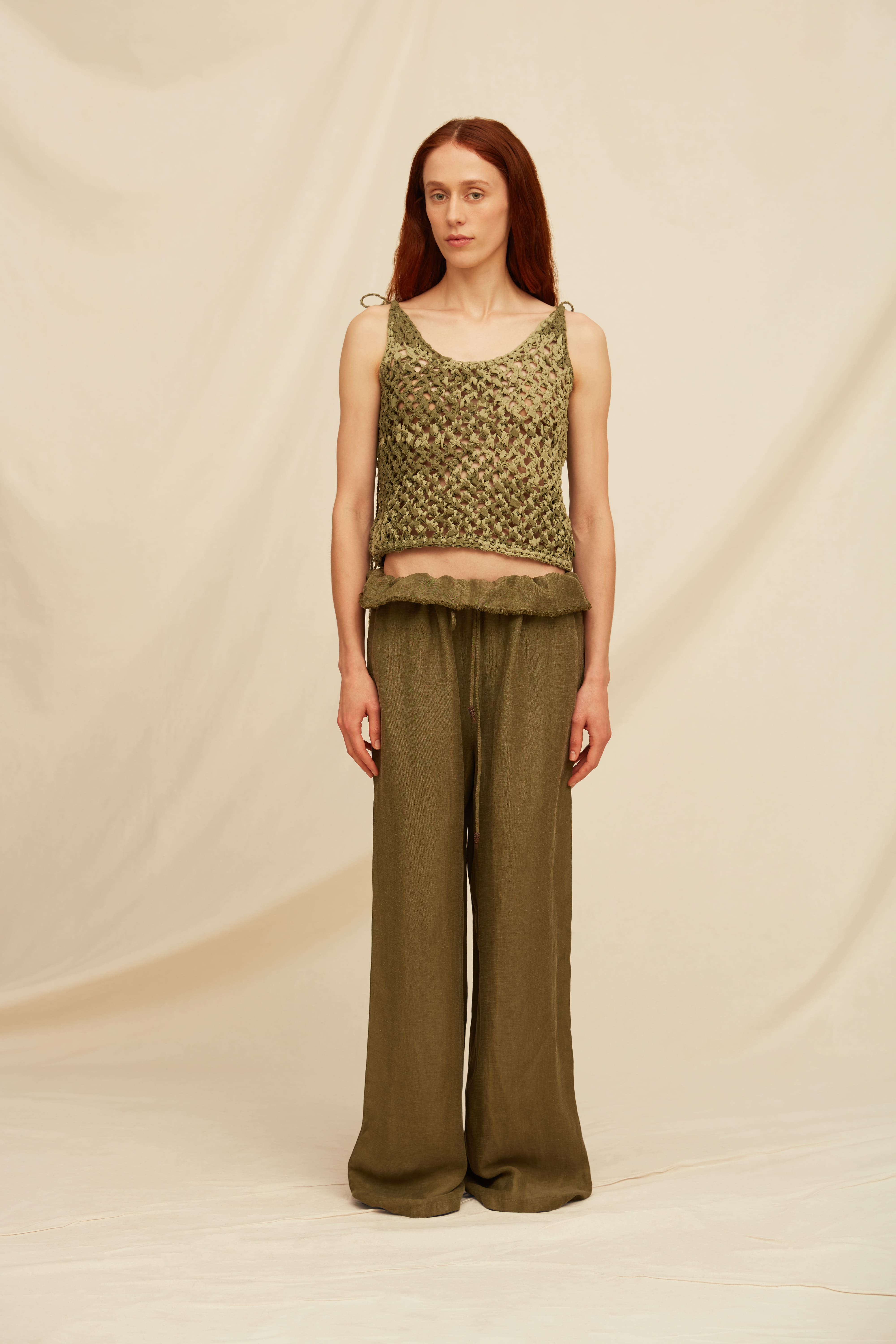 Jolche Top Cotton Voile - Olive / Sage Green