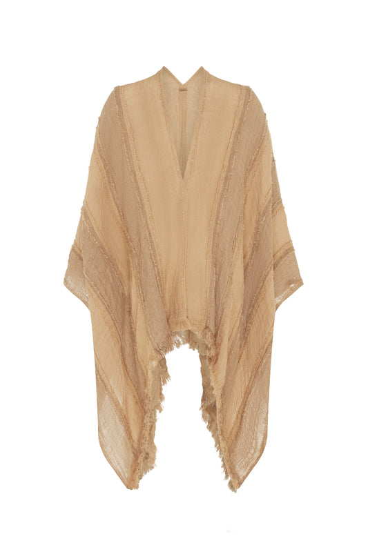 PUYUL LINES CAPE - TAUPE / CLAY