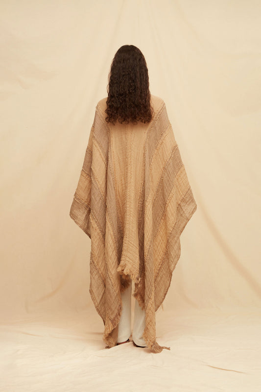 PUYUL LINES CAPE - TAUPE / CLAY
