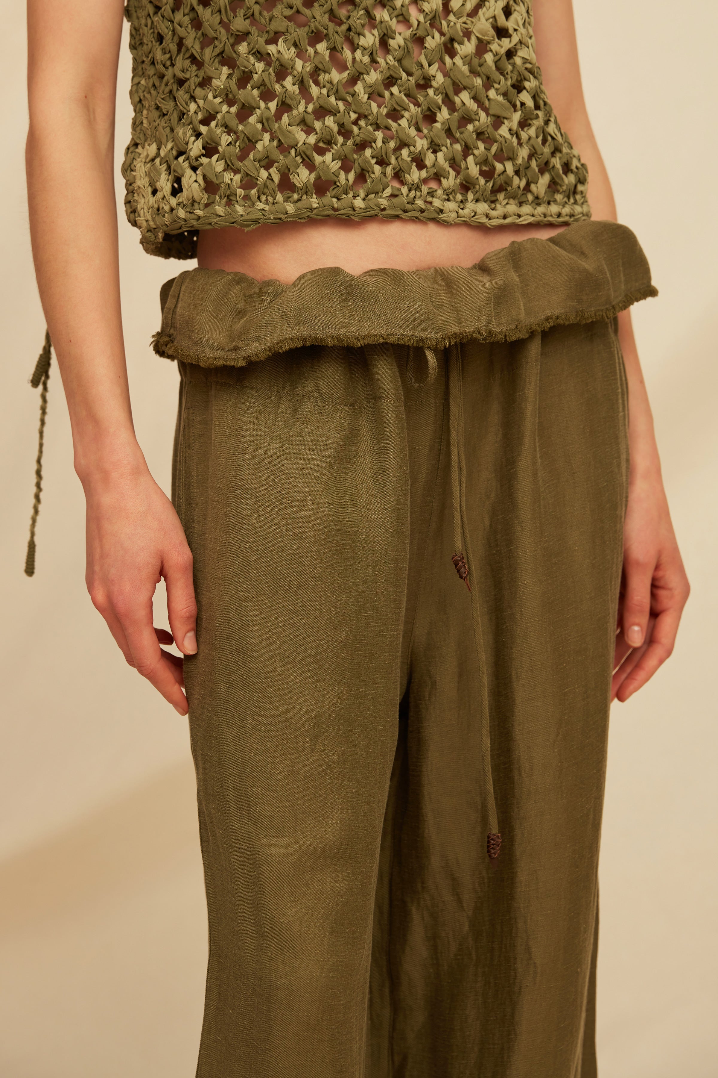 Siintun Pants Linen Cupro - Olive