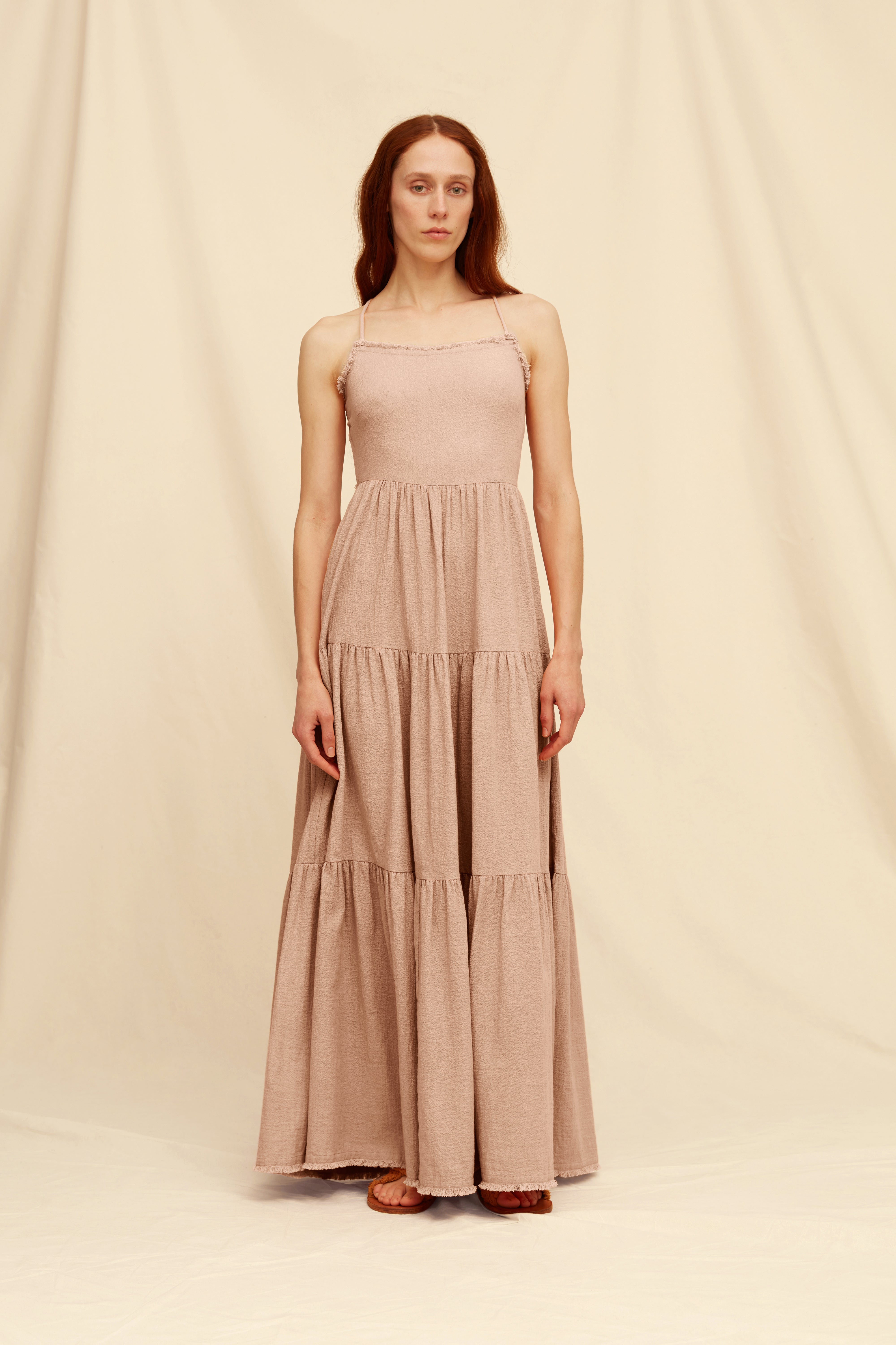Xmuuts Dress Artisanal Cotton - Antique Rose