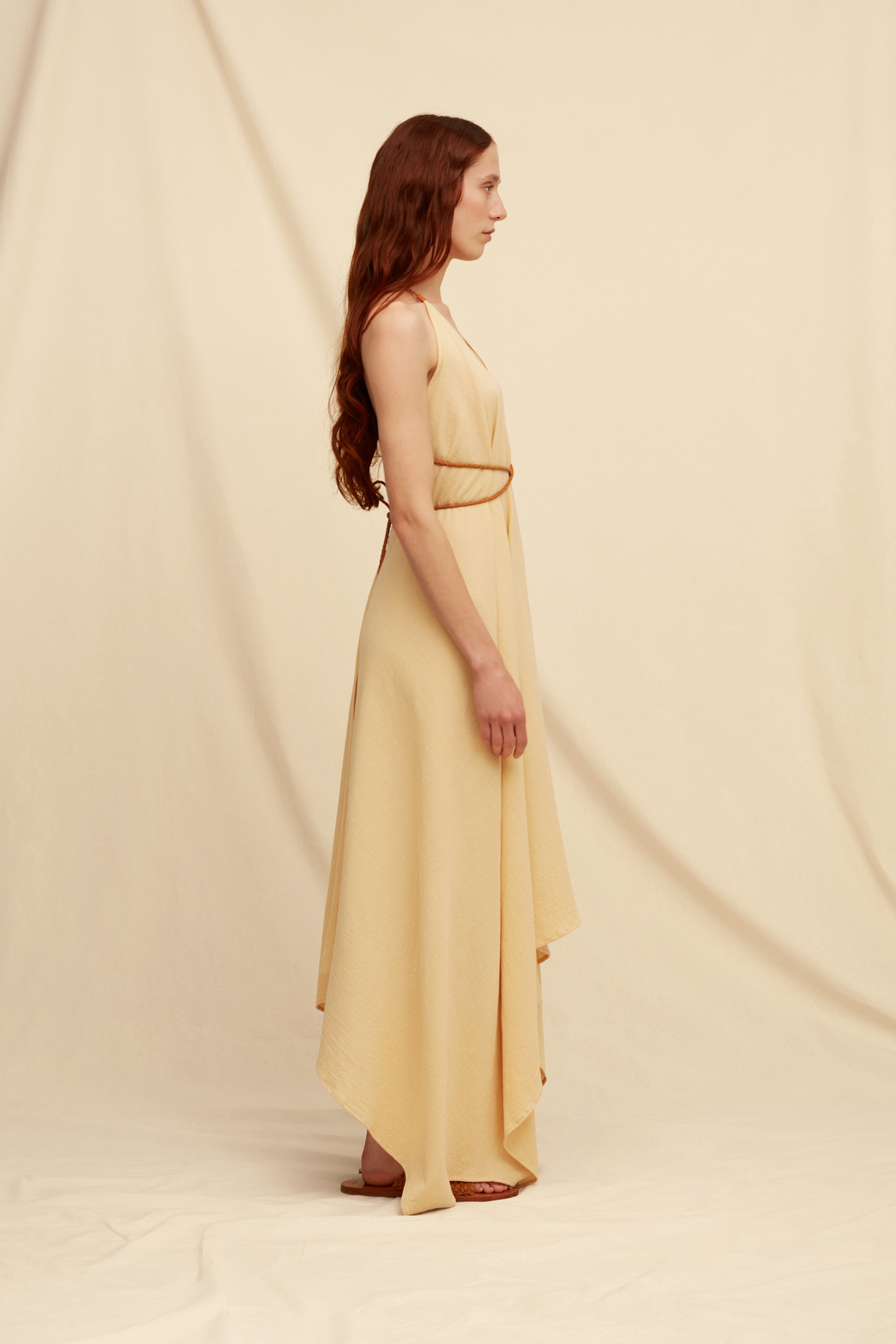 Yatzil Dress Artisanal Cotton - Straw
