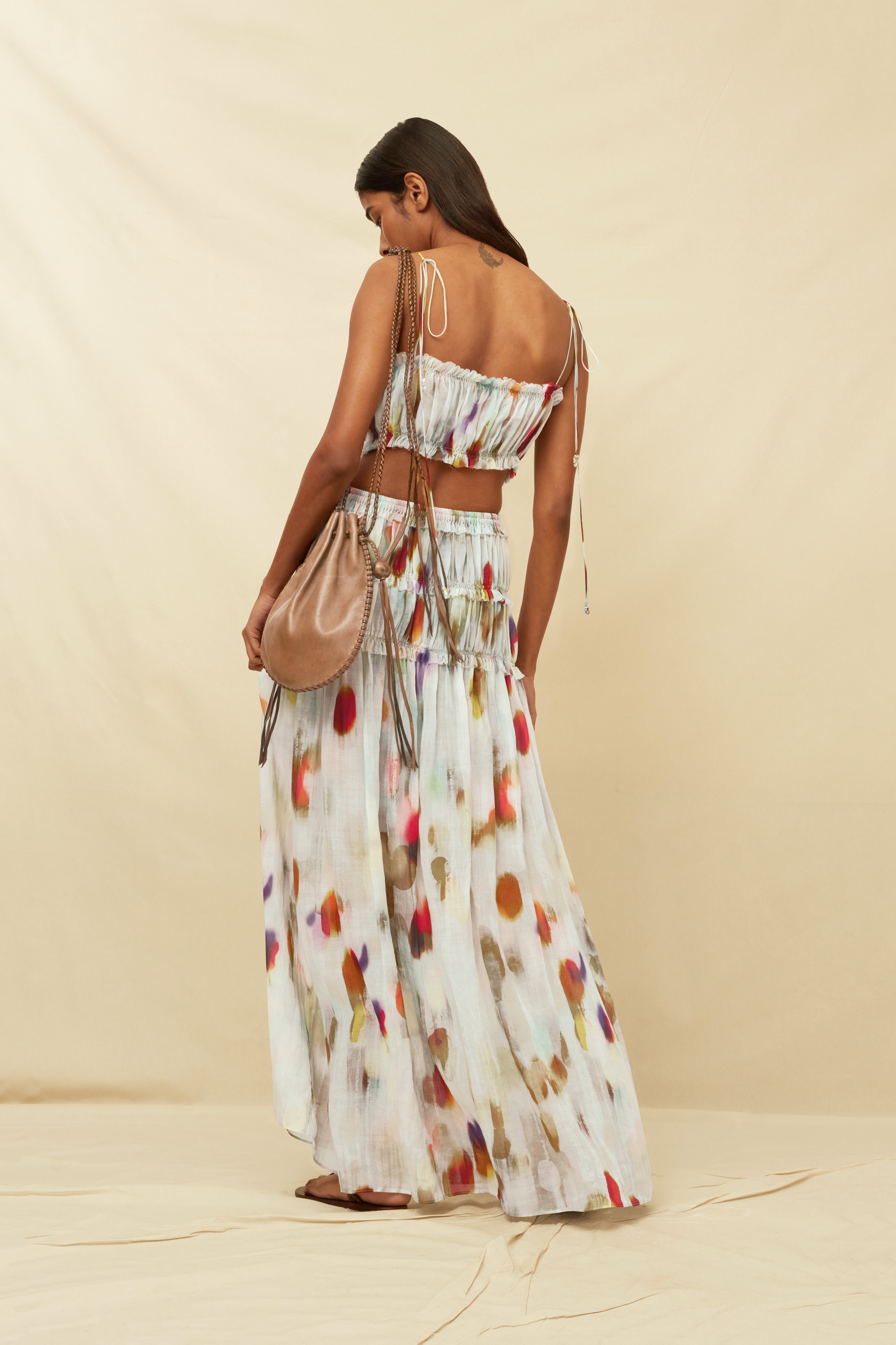 Inara Bandeau Top Lyocell Ramie - Rainforest Pale