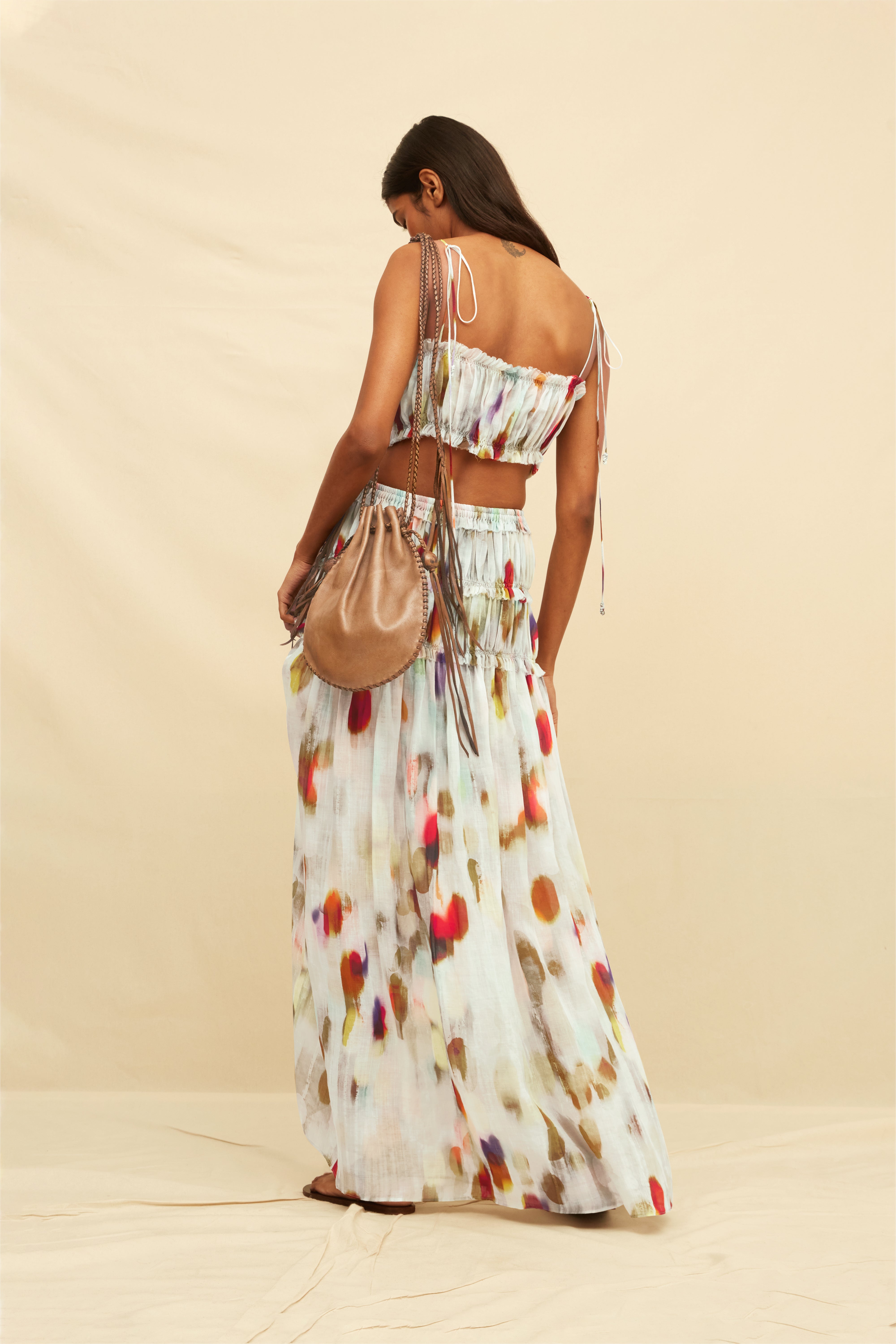 Maelis Maxi Skirt Lyocell Ramie - Rainforest Pale