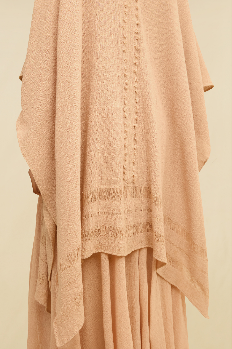 Ikal Cape Artisanal Cotton Jute - Antique Rose