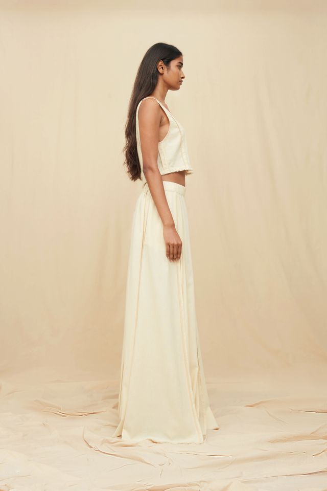 Avani Crop Vest Artisanal Cotton - Natural