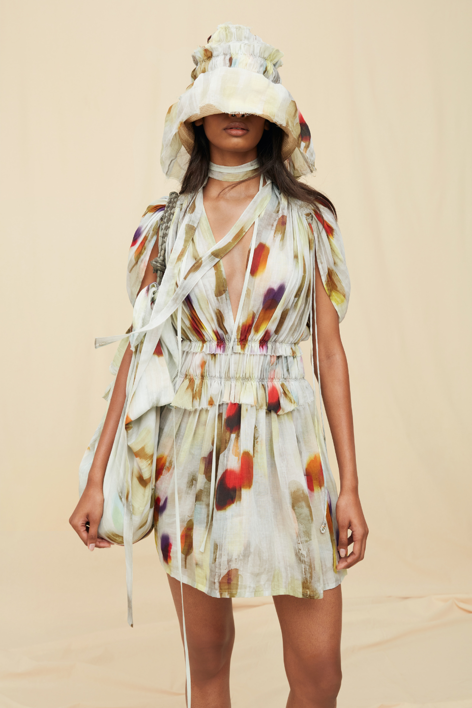 Omaya Mini Dress Lyocell Ramie - Rainforest Pale