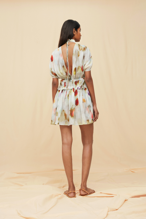 Omaya Mini Dress Lyocell Ramie - Rainforest Pale