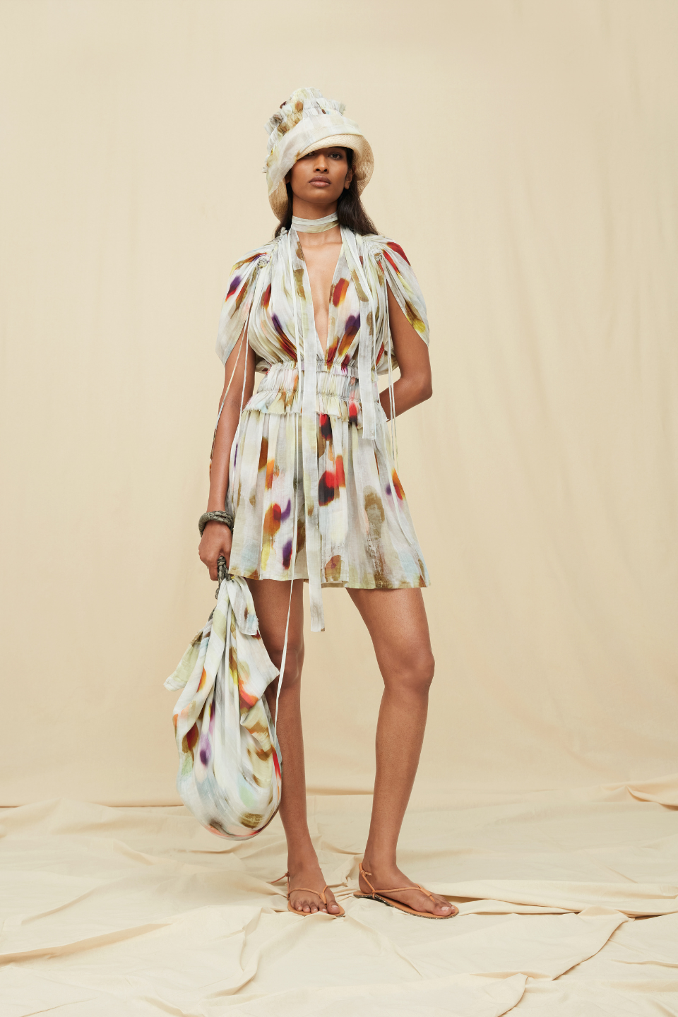 Omaya Mini Dress Lyocell Ramie - Rainforest Pale