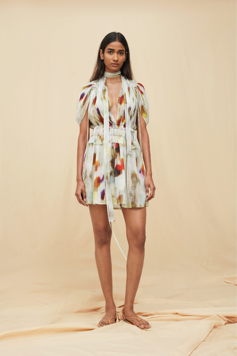 Omaya Mini Dress Lyocell Ramie - Rainforest Pale