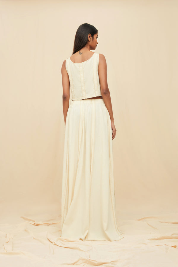 Soluna Maxi Skirt Artisanal Cotton - Natural