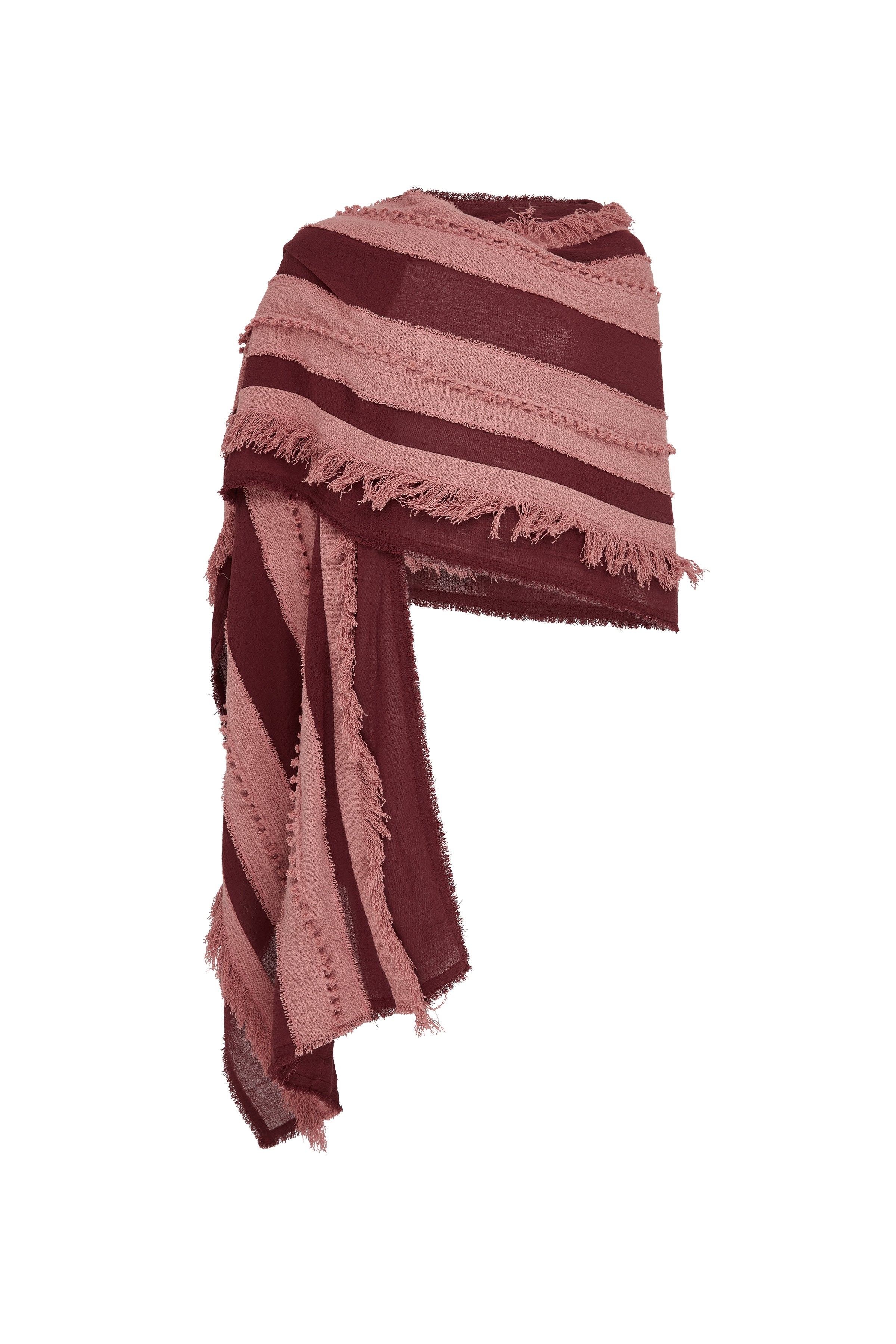 NATIK SCARF - RUBY WINE / ROSE BROWN