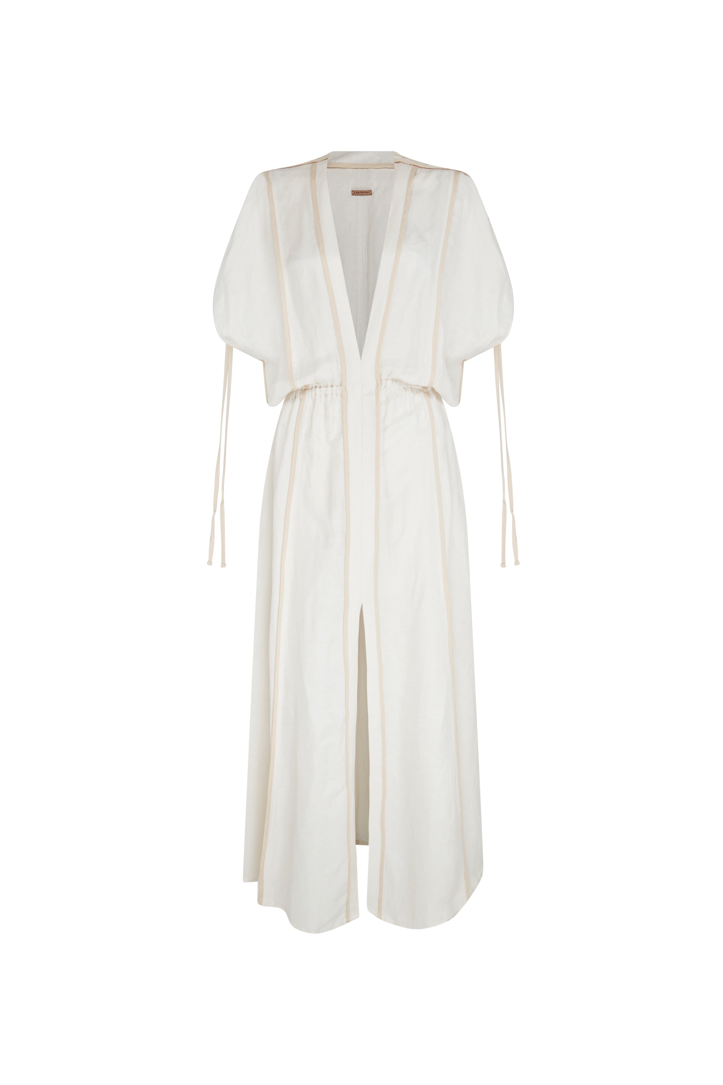 Solara Long Dress Linen Cupro - Bone