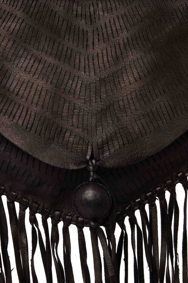 Bahab Hand Cut Bag Leather - Black