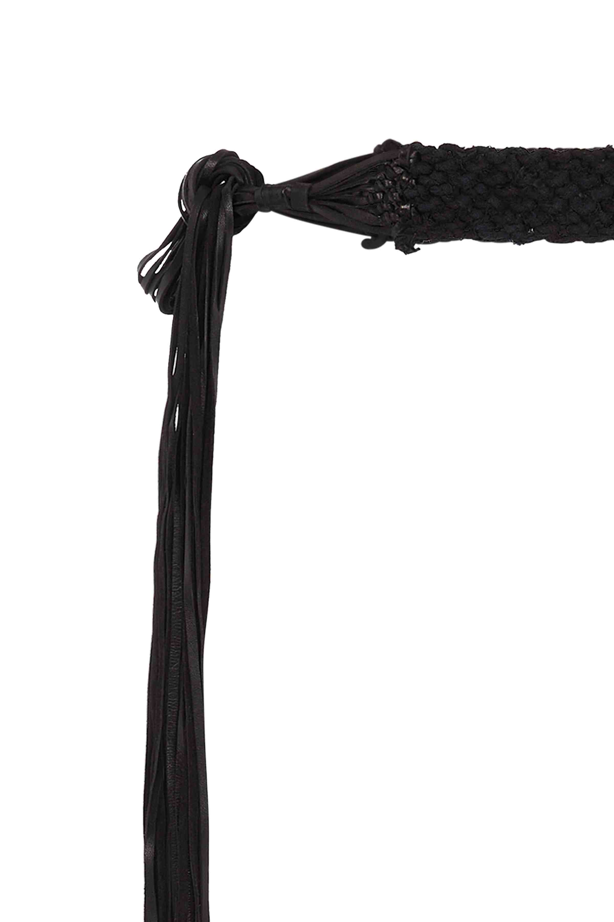 BALCHE COTTON BLENDED BELT - BLACK