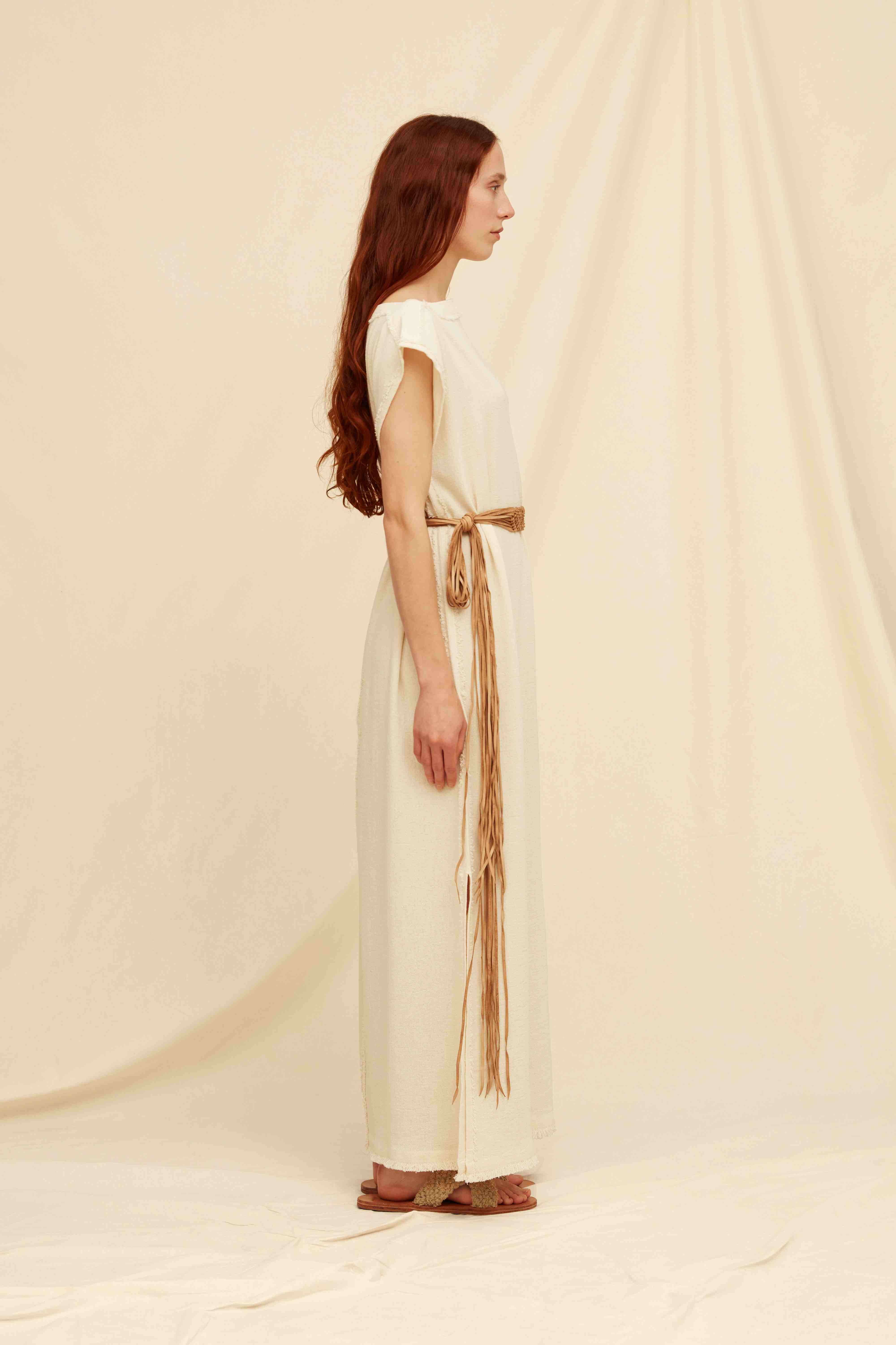 Balche Belt Macramé Leather - Natural
