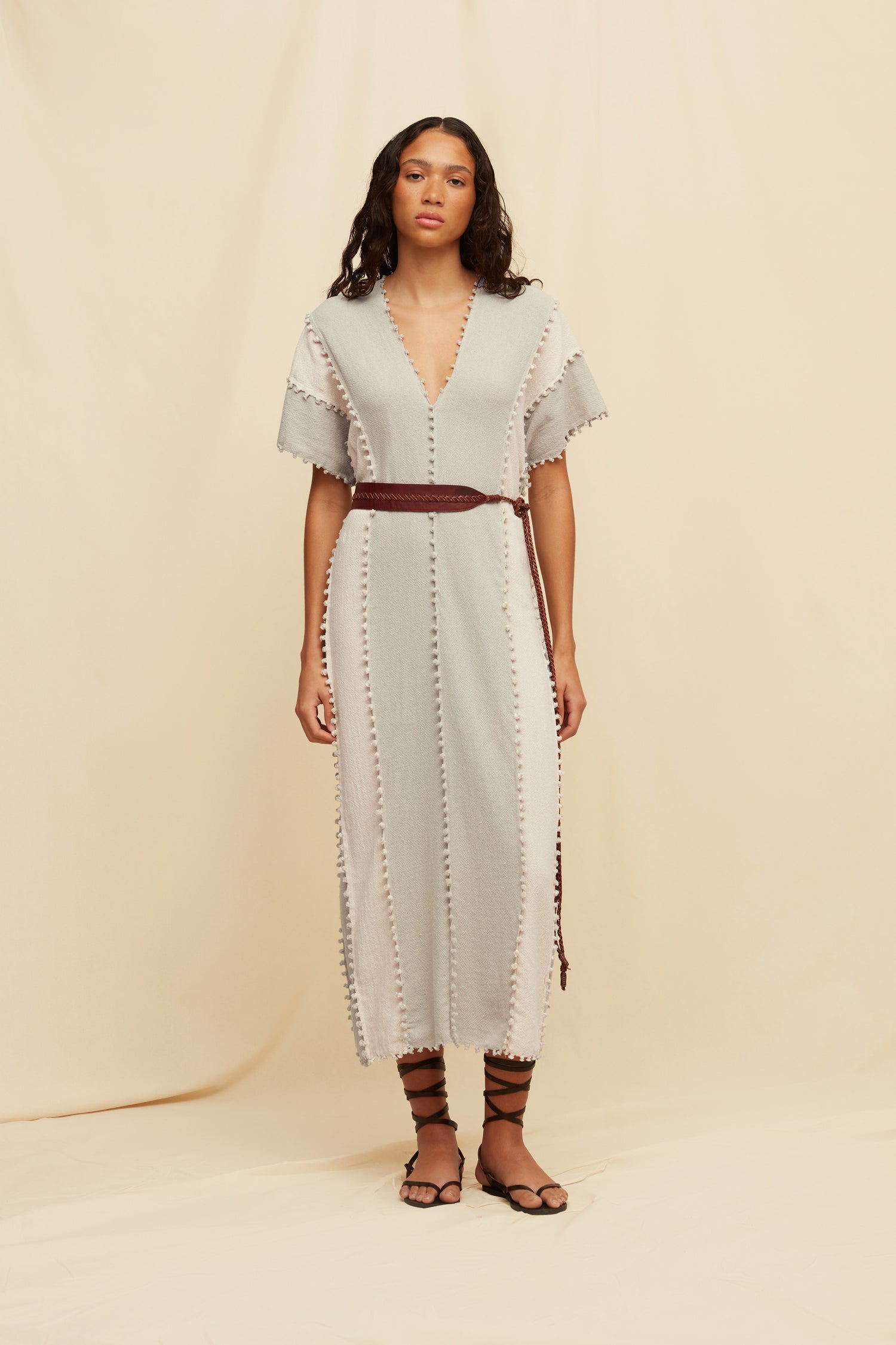CHAAC LINES DRESS / TUNIC - QUIET GREY / NATURAL Hover Image