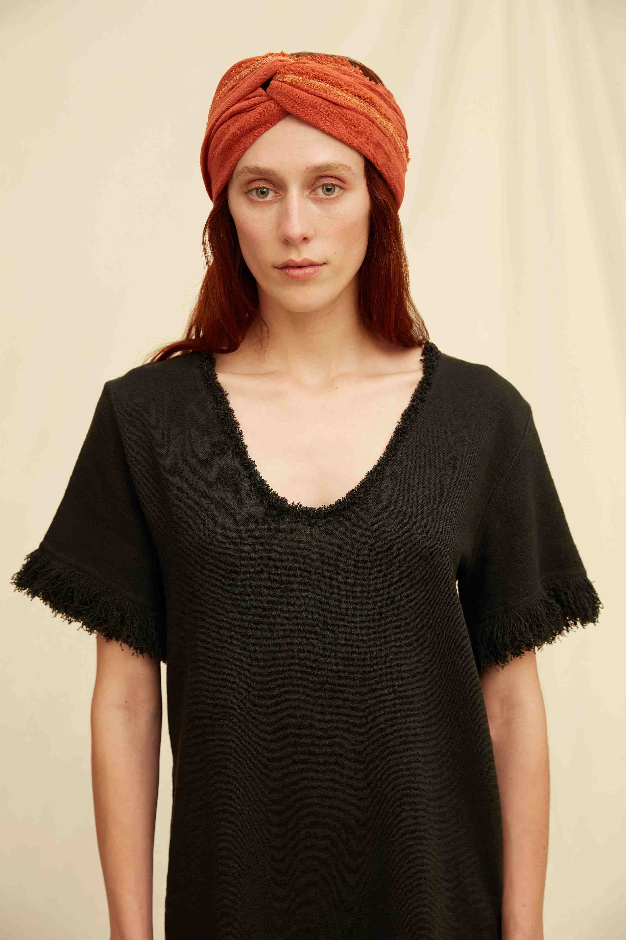Chahal Turban Cotton Gauze - Burnt Ochre