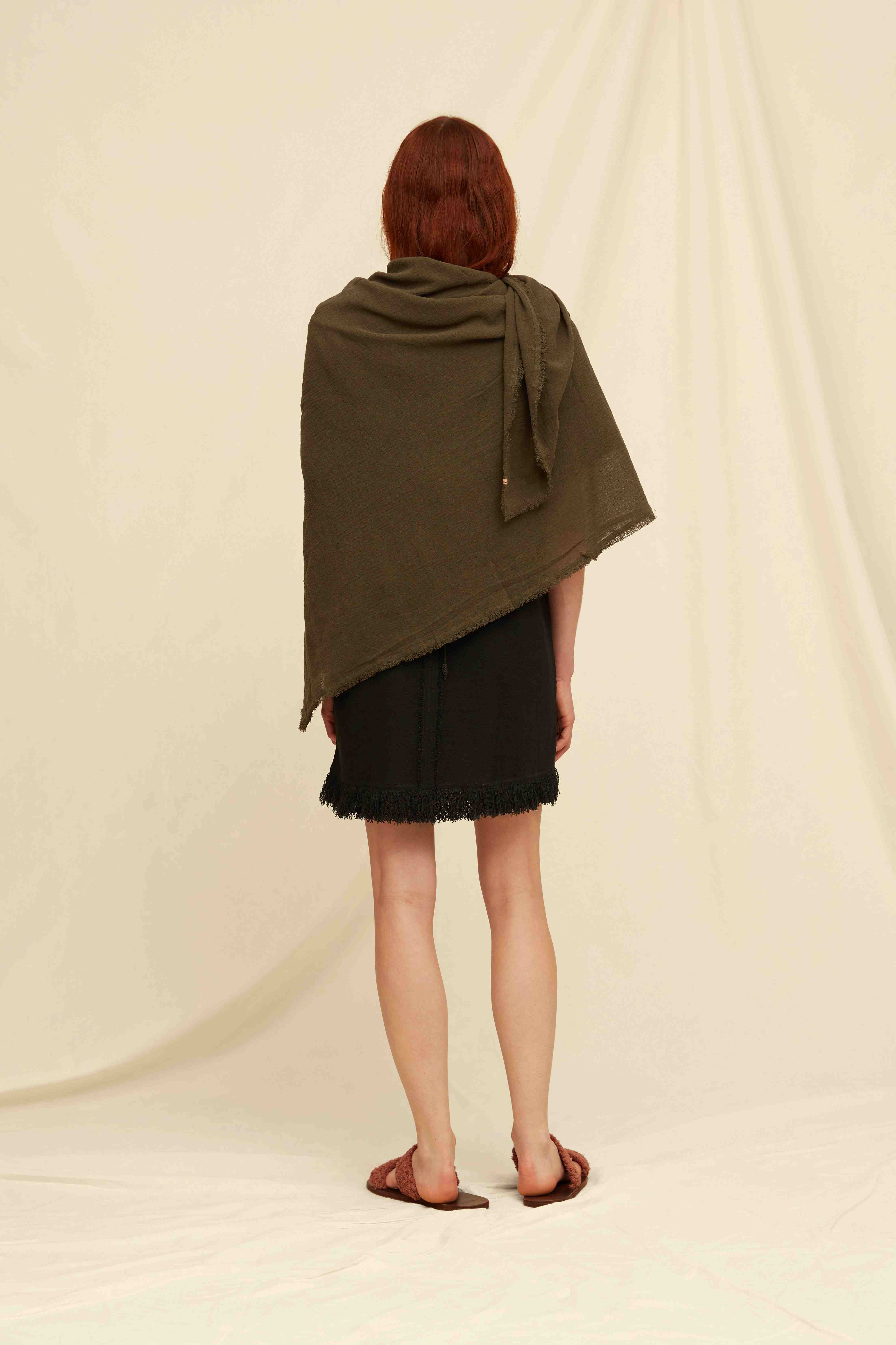 Chinal Scarf Cotton Gauze - Slate
