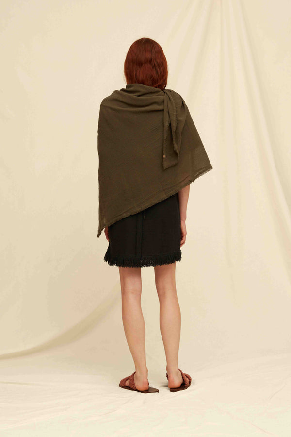 Chinal Scarf Cotton Gauze - Slate