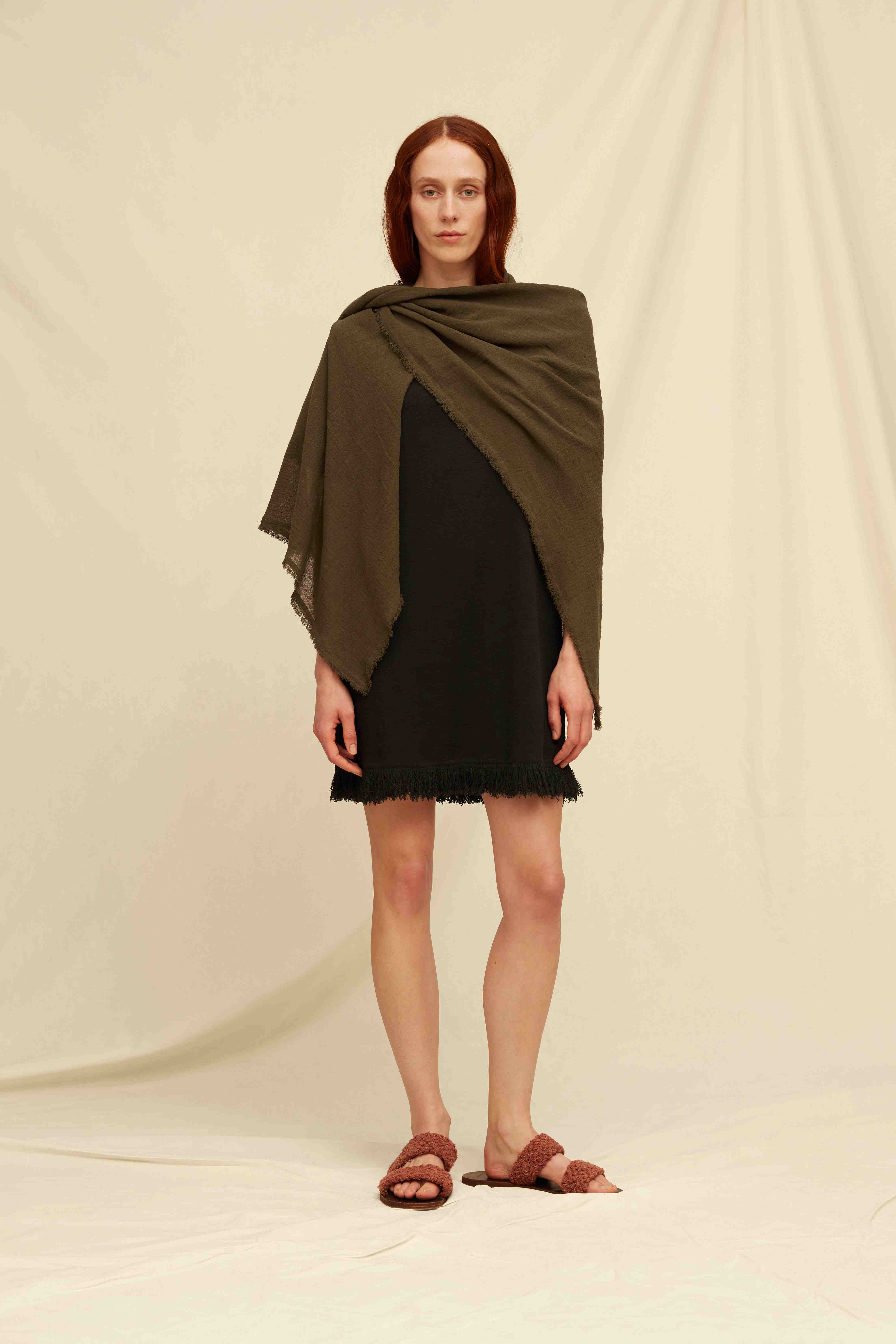Chinal Scarf Cotton Gauze - Slate