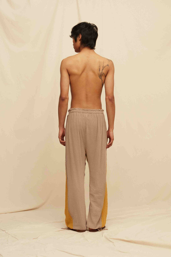 Chinda Pants Cotton Gauze - Sepia / Mustard