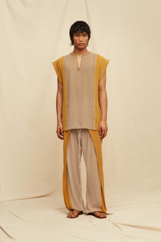 CHINDIKUN SHIRT - SEPIA / MUSTARD