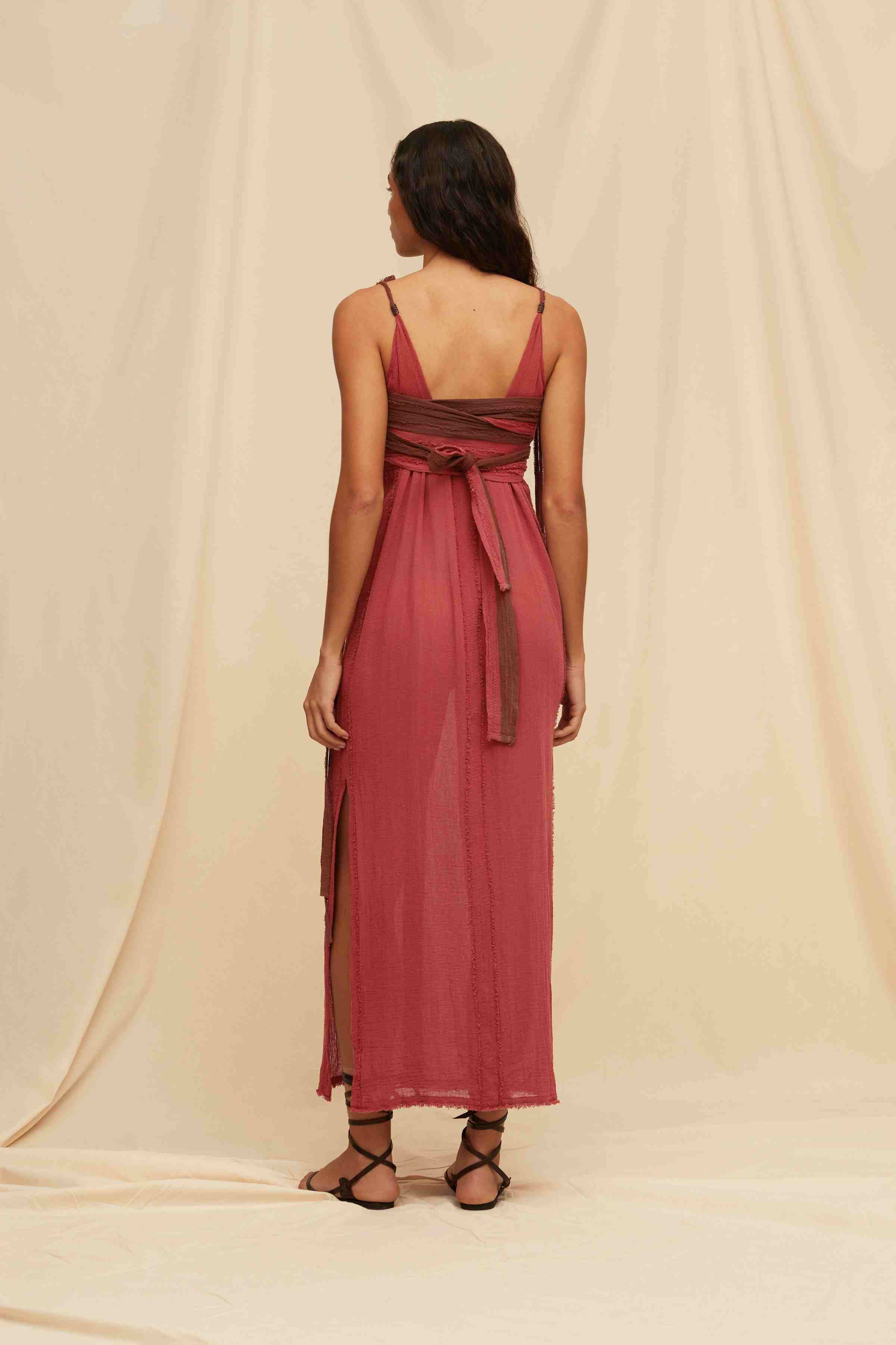 Hanza Dress Cotton Gauze - Madera / Kaoba