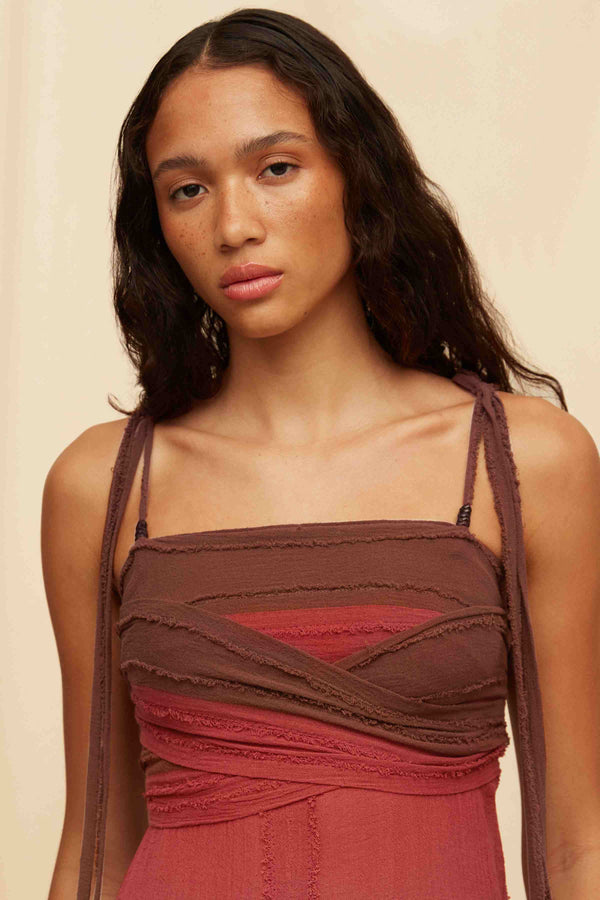 Hanza Dress Cotton Gauze - Madera / Kaoba