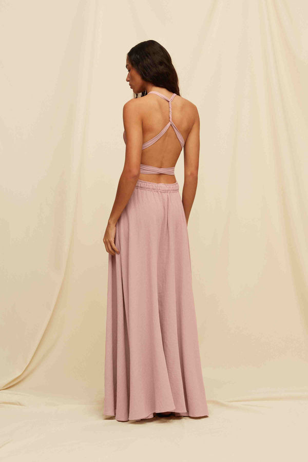 Hera Dress Artisanal Cotton - Desert Rose