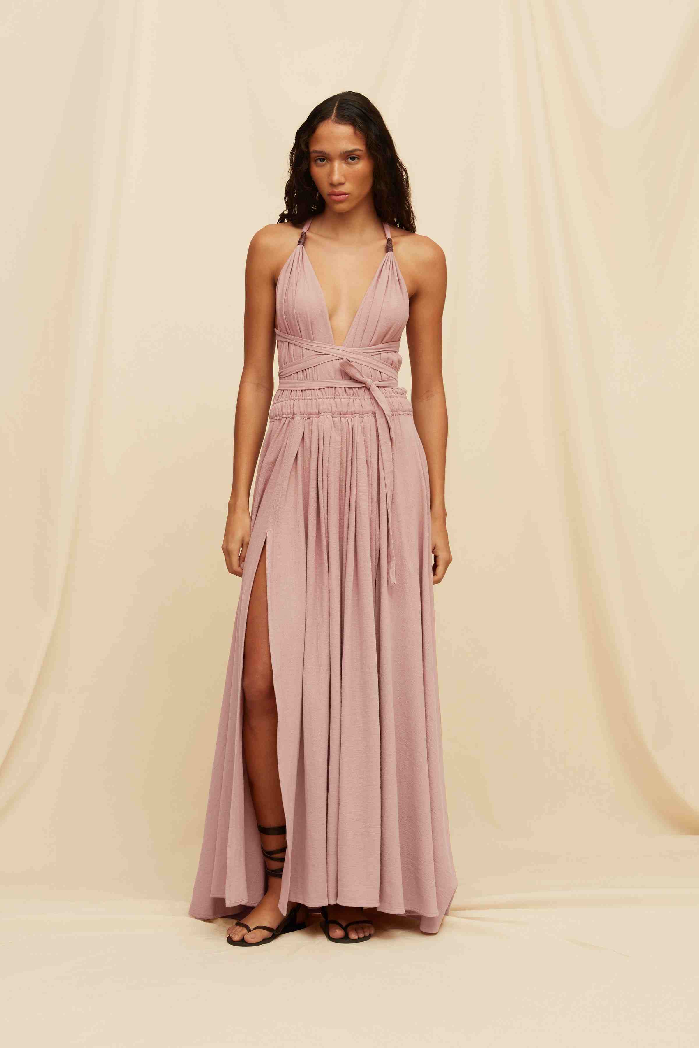 Hera Dress Artisanal Cotton - Desert Rose