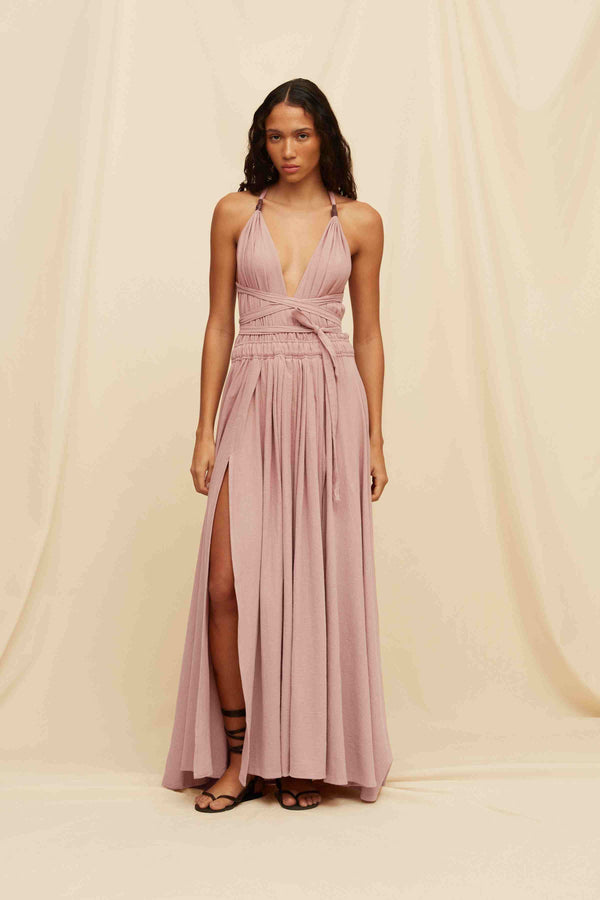 Hera Dress Artisanal Cotton - Desert Rose