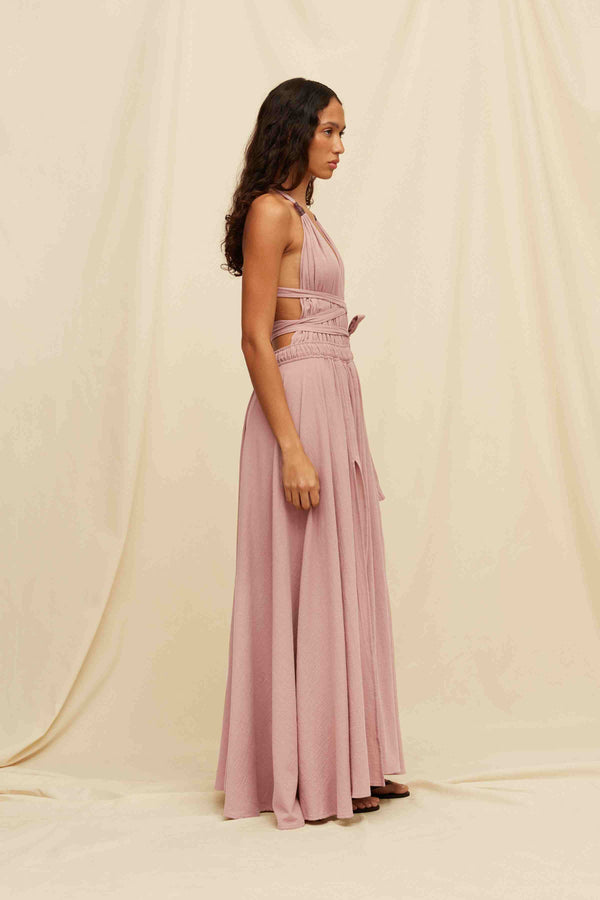 Hera Dress Artisanal Cotton - Desert Rose