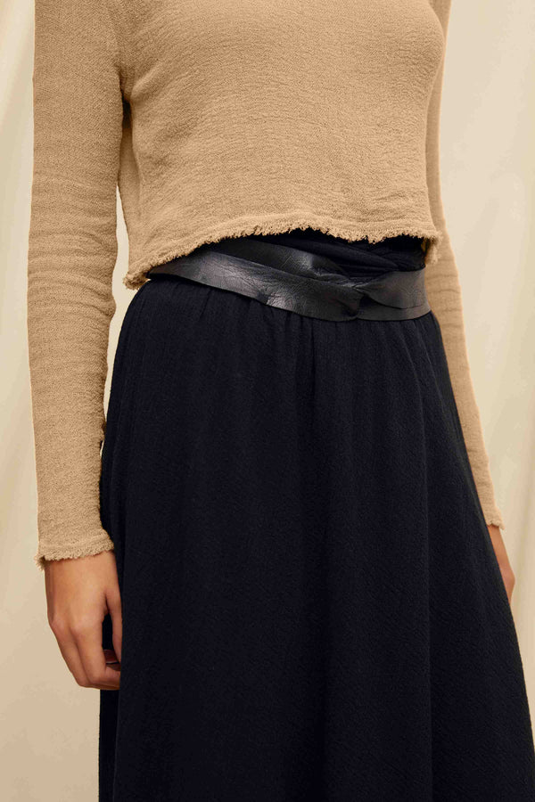 Cholul Skirt Artisanal Cotton - Black Tie Dye