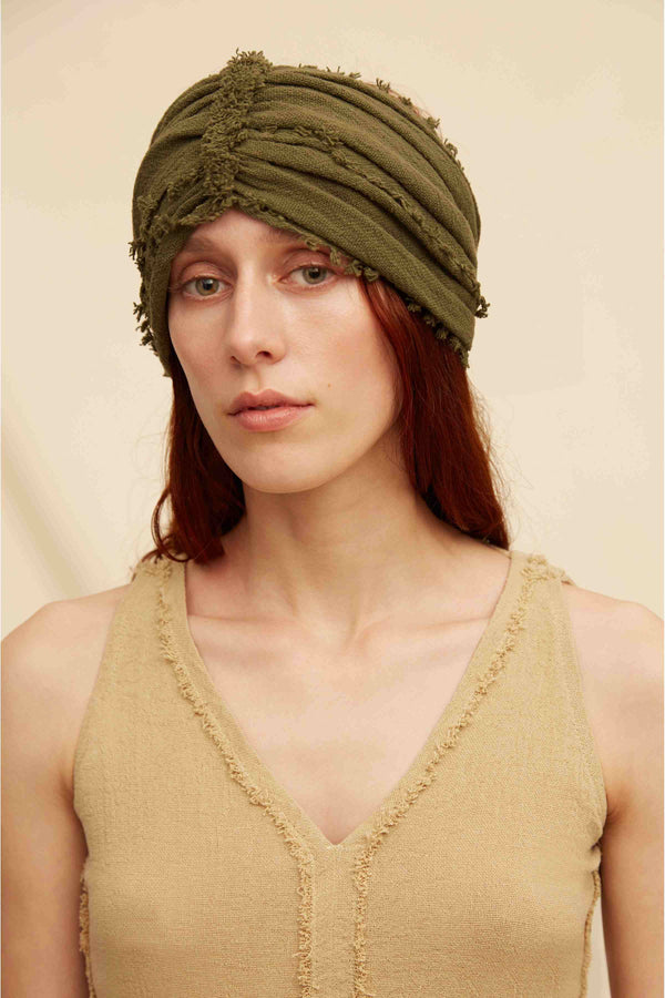 Ixcan Turban Cotton Jute - Olive