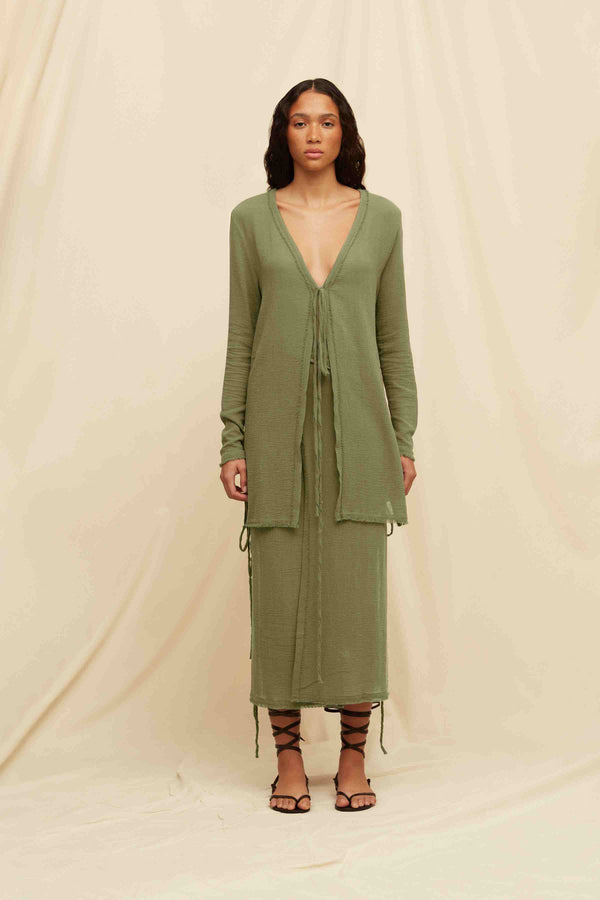 Kahai Top Cotton Gauze - Olive
