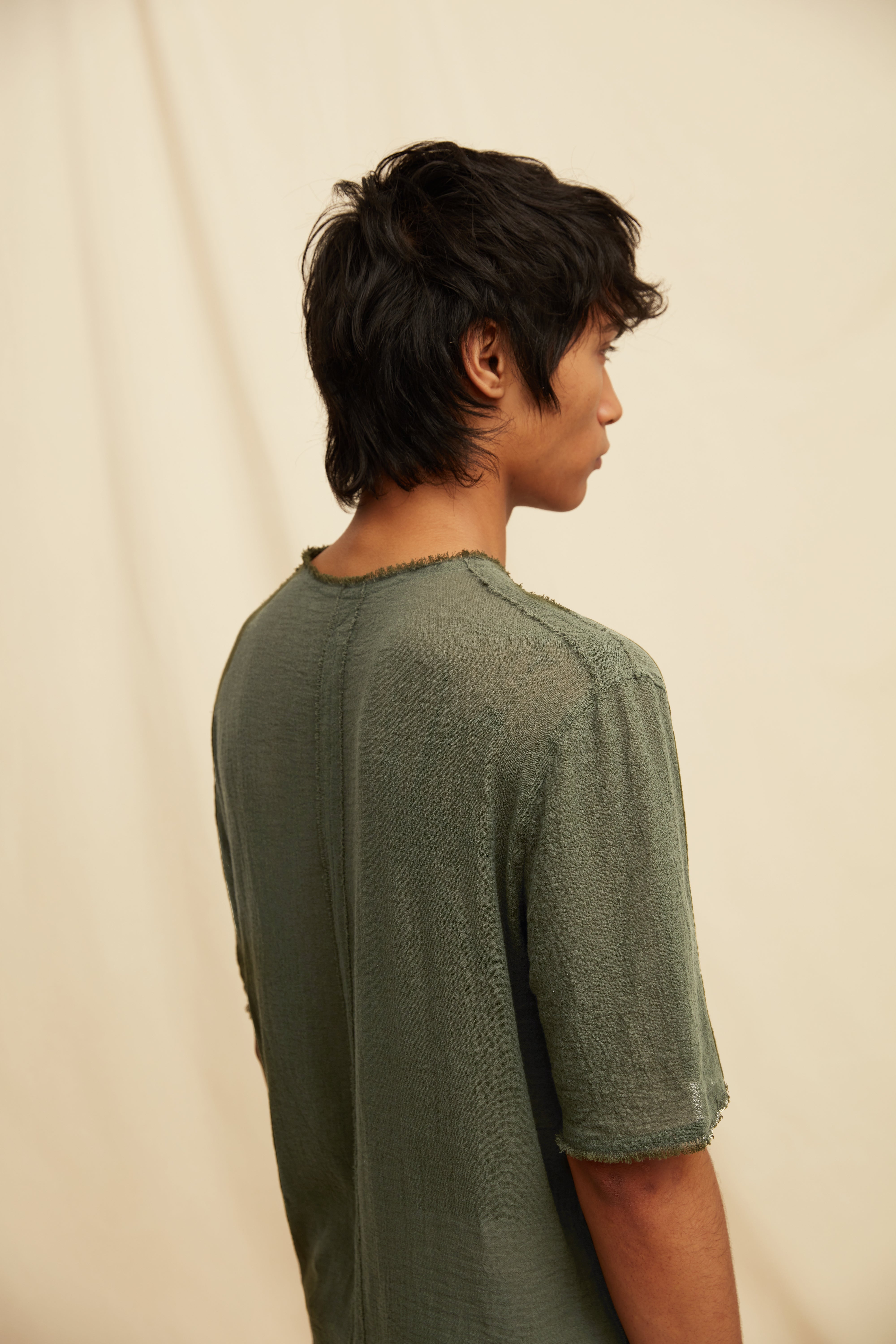 Kaxan Shirt Cotton Gauze - Military Green