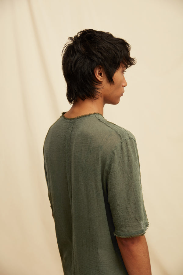 Kaxan Shirt Cotton Gauze - Military Green