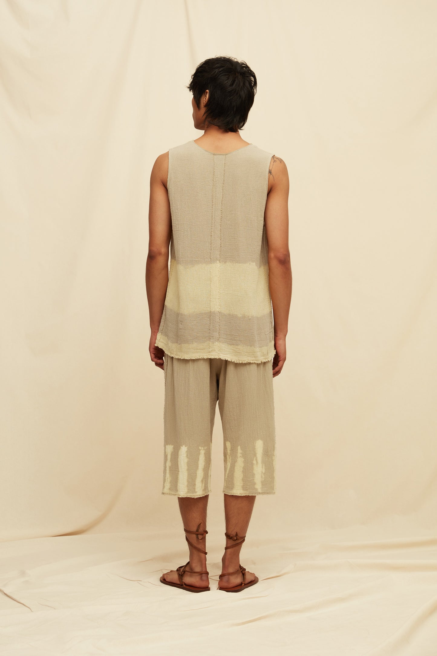 KIIBOK GAUZE TIE DYE SHIRT - SEPIA TIE DYE