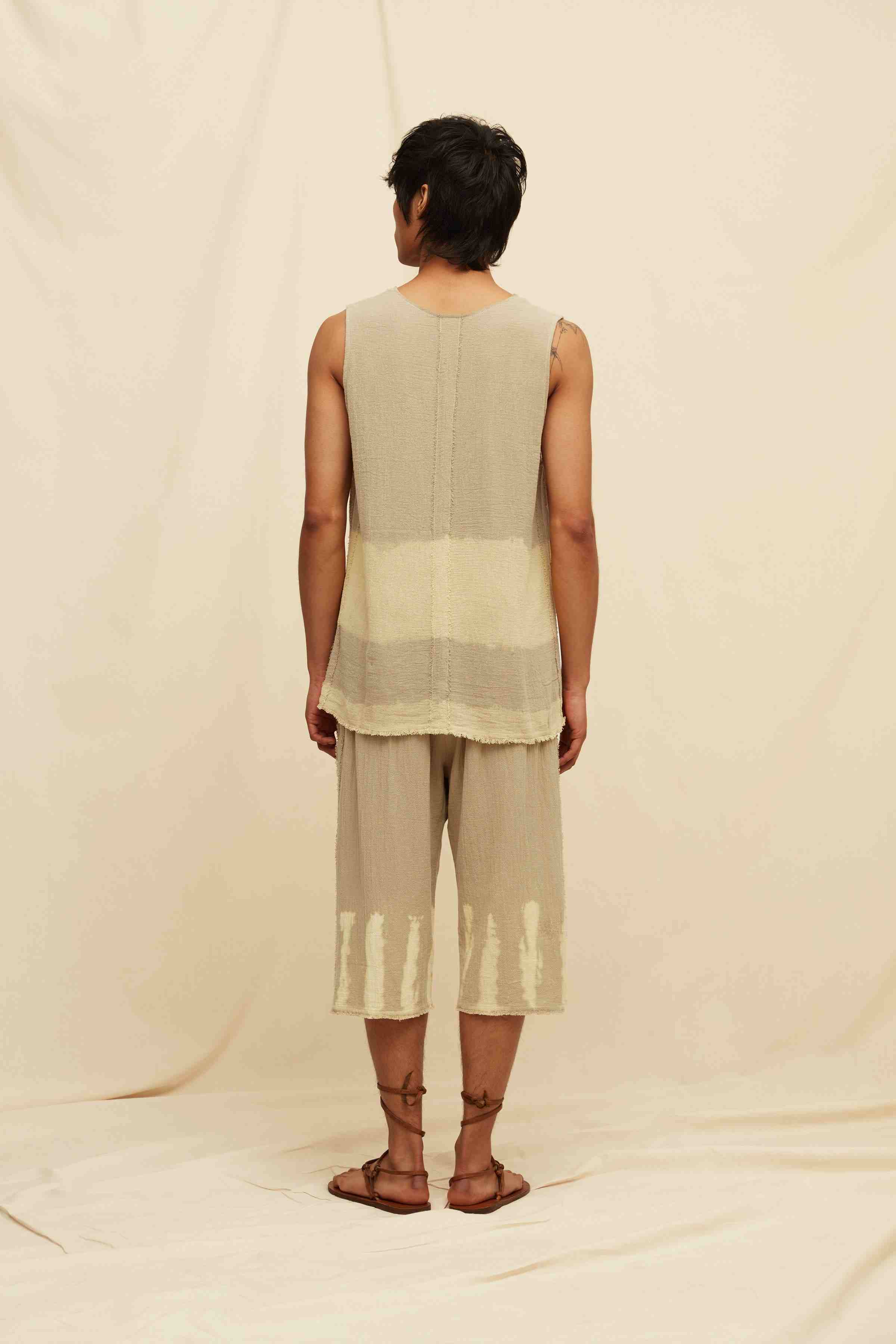 Kiibok Gauze Shirt Cotton Gauze - Sepia Tie Dye