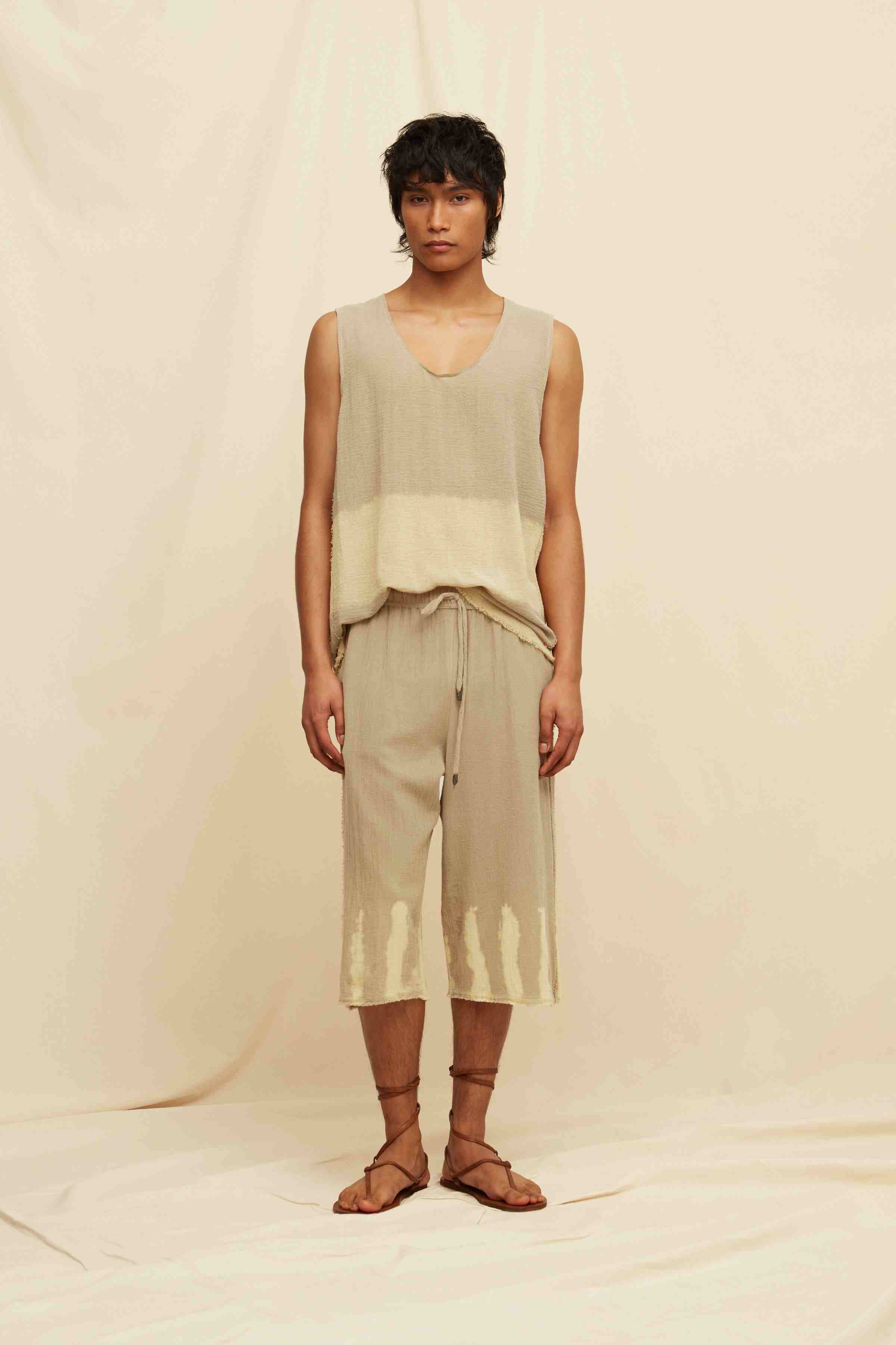 Kiibok Gauze Shirt Cotton Gauze - Sepia Tie Dye