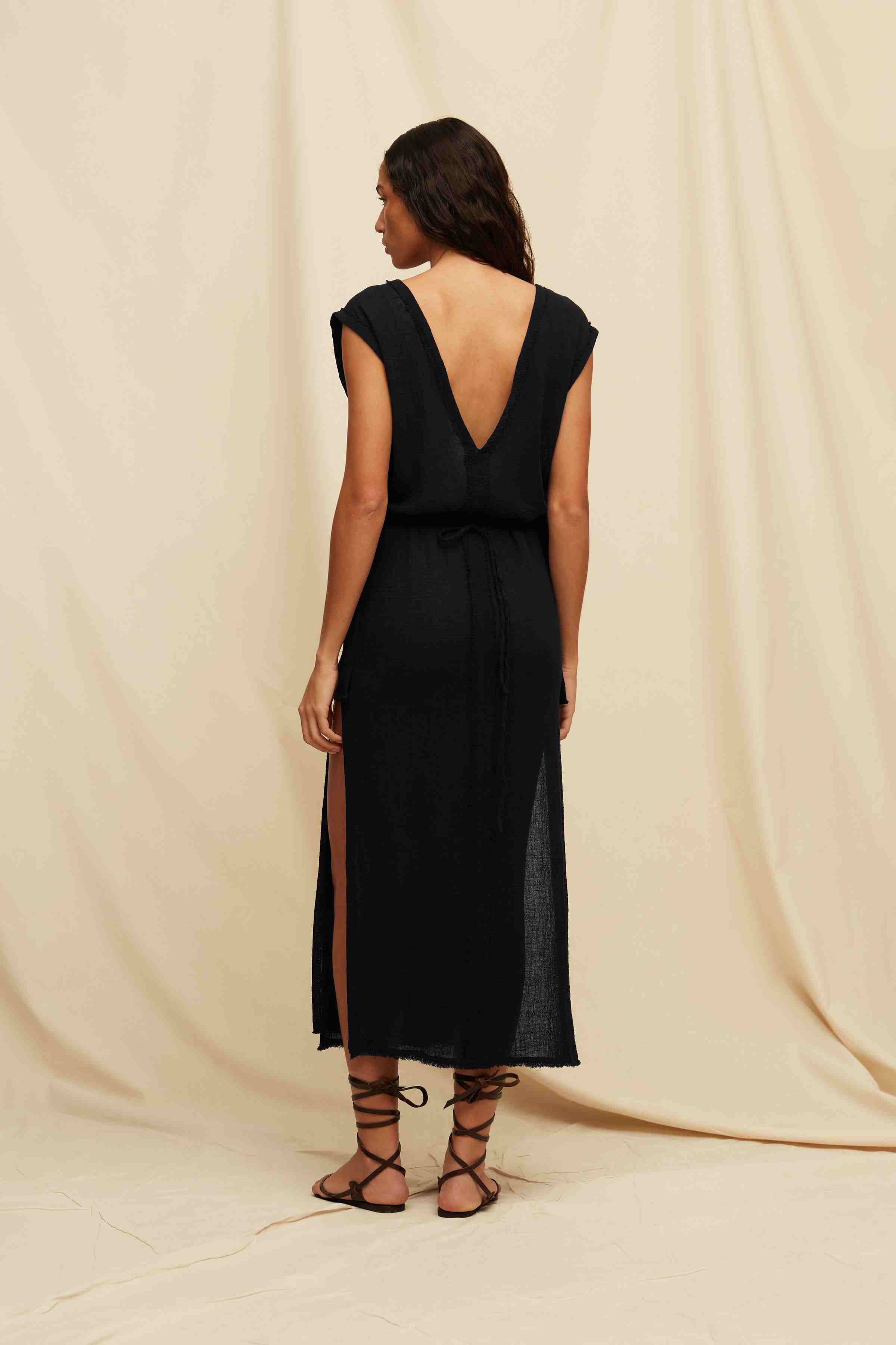 Koati Dress Fine Cotton Gauze - Black