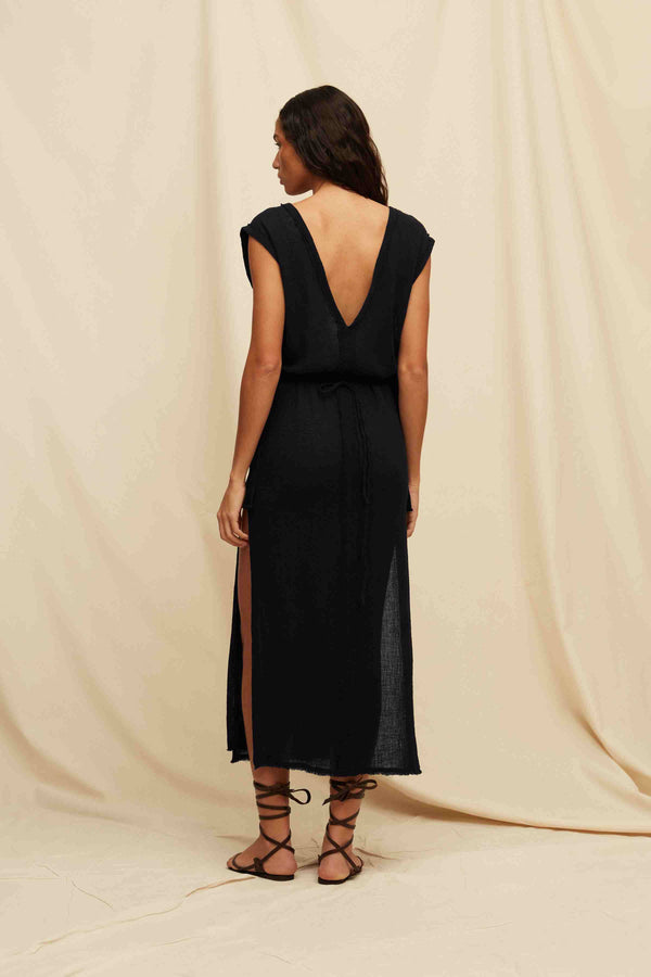 Koati Dress Fine Cotton Gauze - Black
