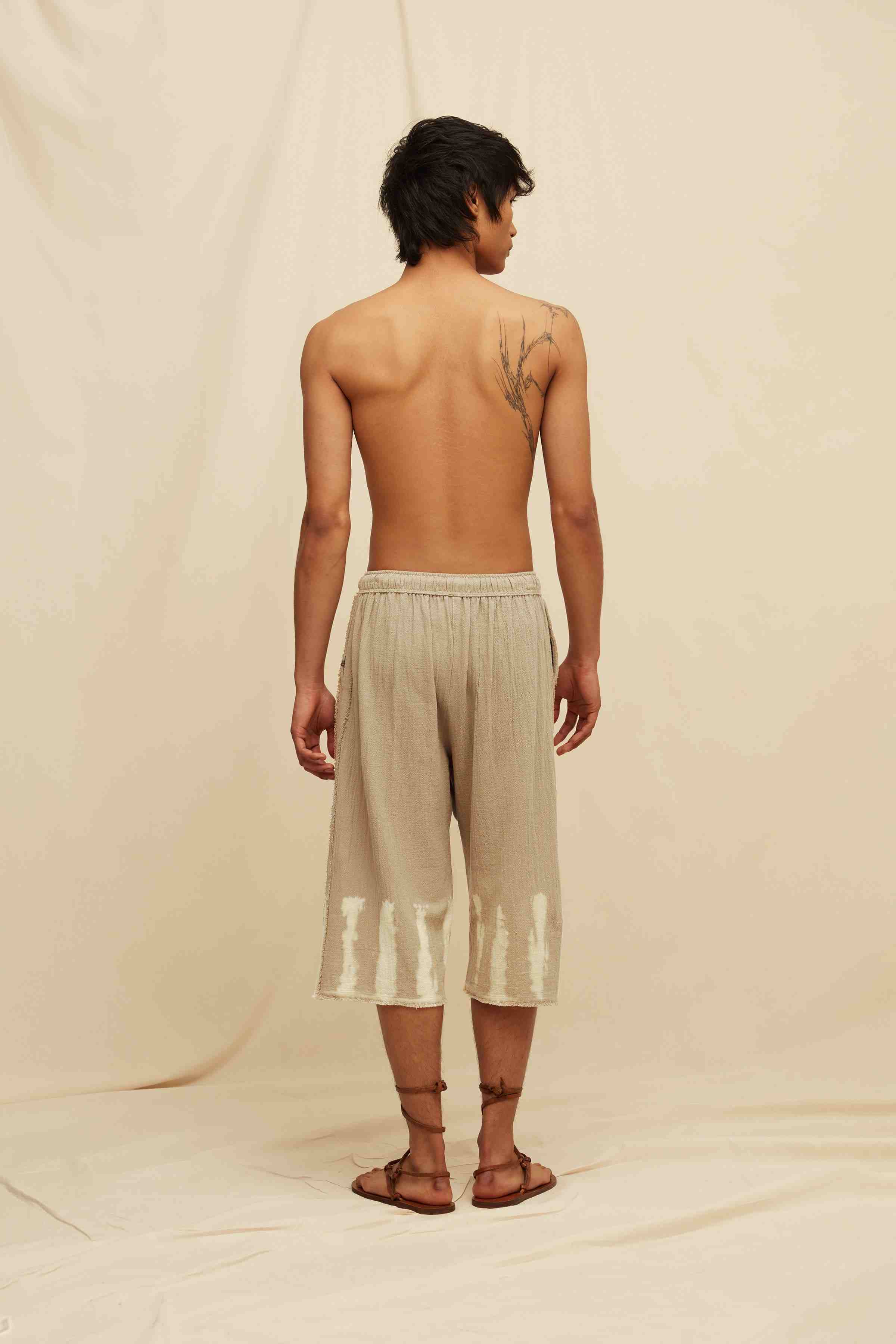 Neem Shorts Artisanal Cotton - Sepia Tie Dye