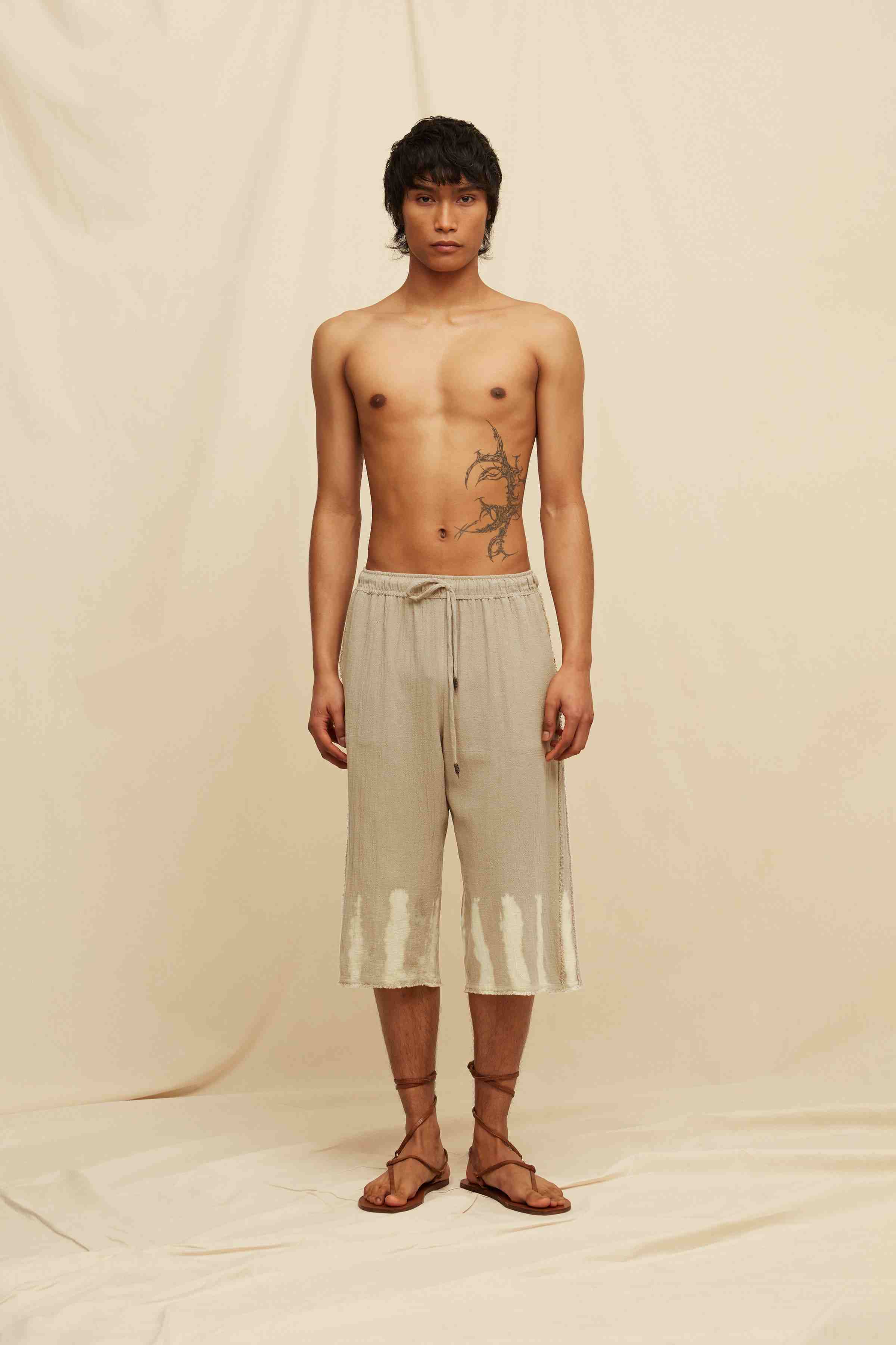 Neem Shorts Artisanal Cotton - Sepia Tie Dye